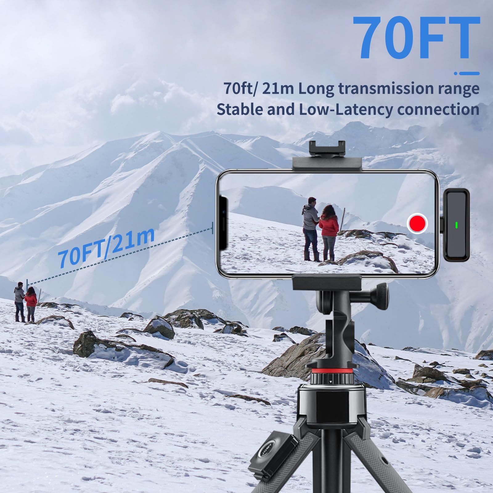 Txtune 2 Pack Wireless Lavalier Lapel Microphone For Iphone 14/13/12/11   Noise Canceling Lav Mic Clip On Microphones For Ipad V