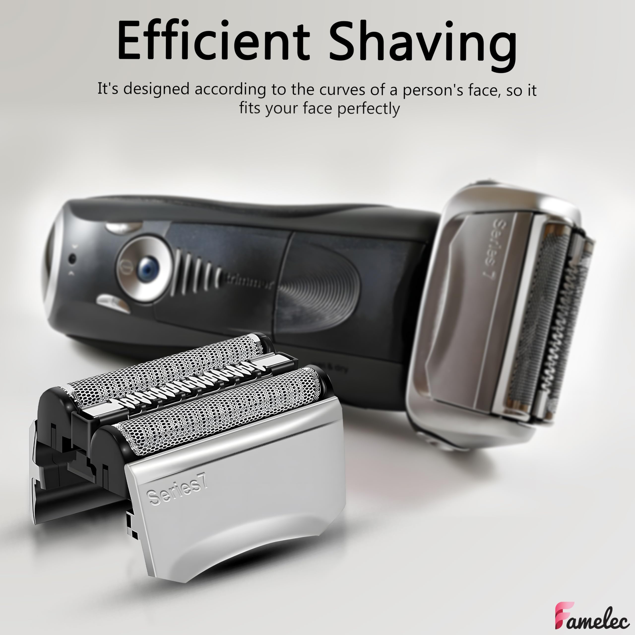 Famelec Upgrade 70S Series 7 For Braun Razor Replacement Head, Replacement Cassette Foil And Cutter For Braun Pulsonic & Series