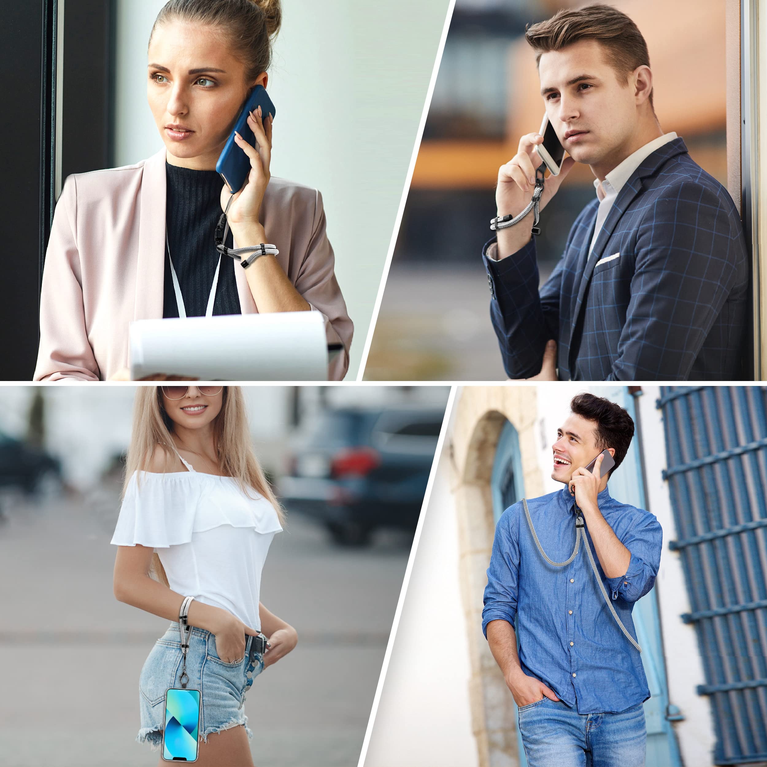 Kaptron Universal Phone Lanyard With Wrist Strap, Adjustable Crossbody Cell Phone Lanyard Neck Strap And Wristlet Strap With 2 L