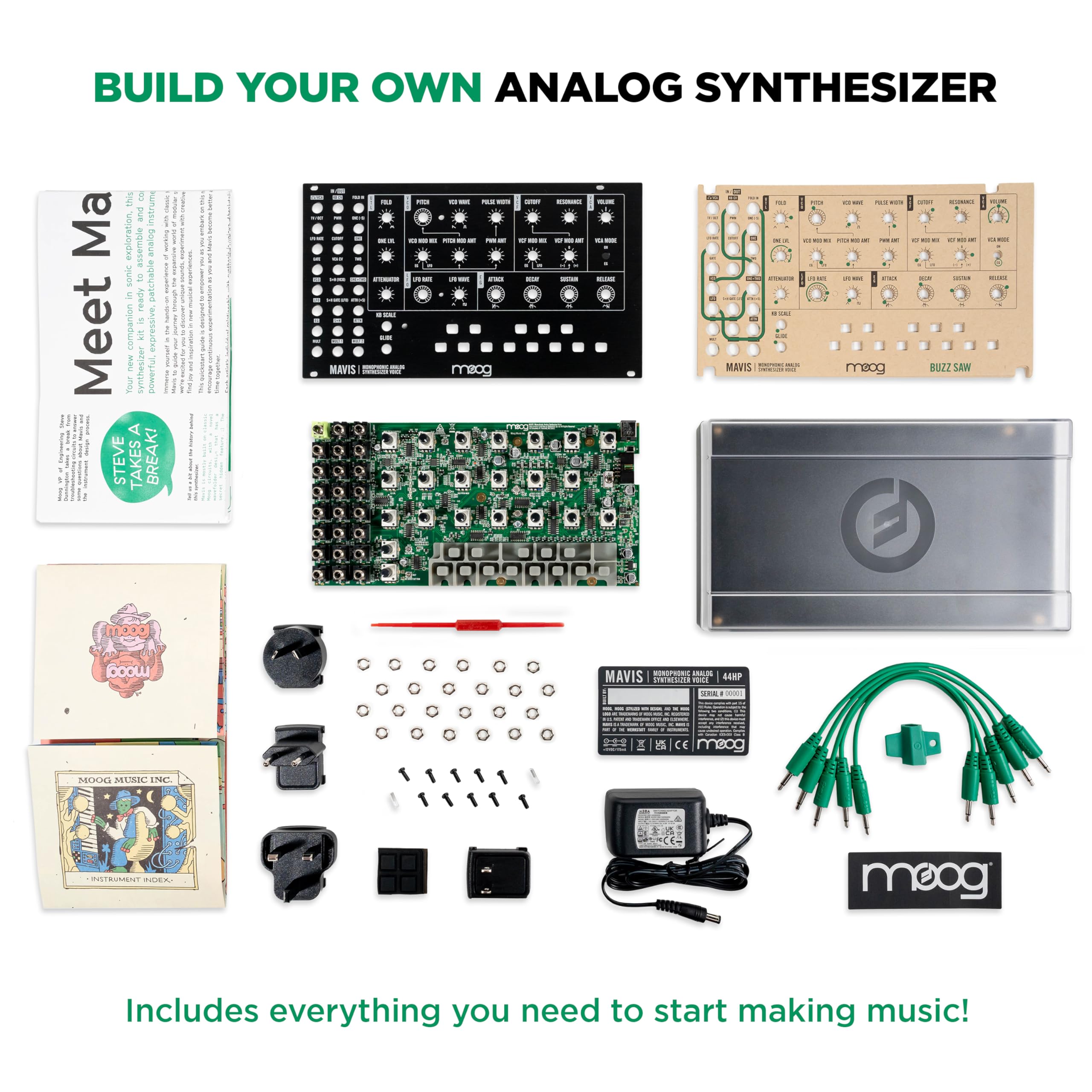 Moog Mavis   Standalone Semi Modular Analog Synthesizer Kit With Keyboard; Analog Oscillator, Filter, Envelope Generator; Wavefo