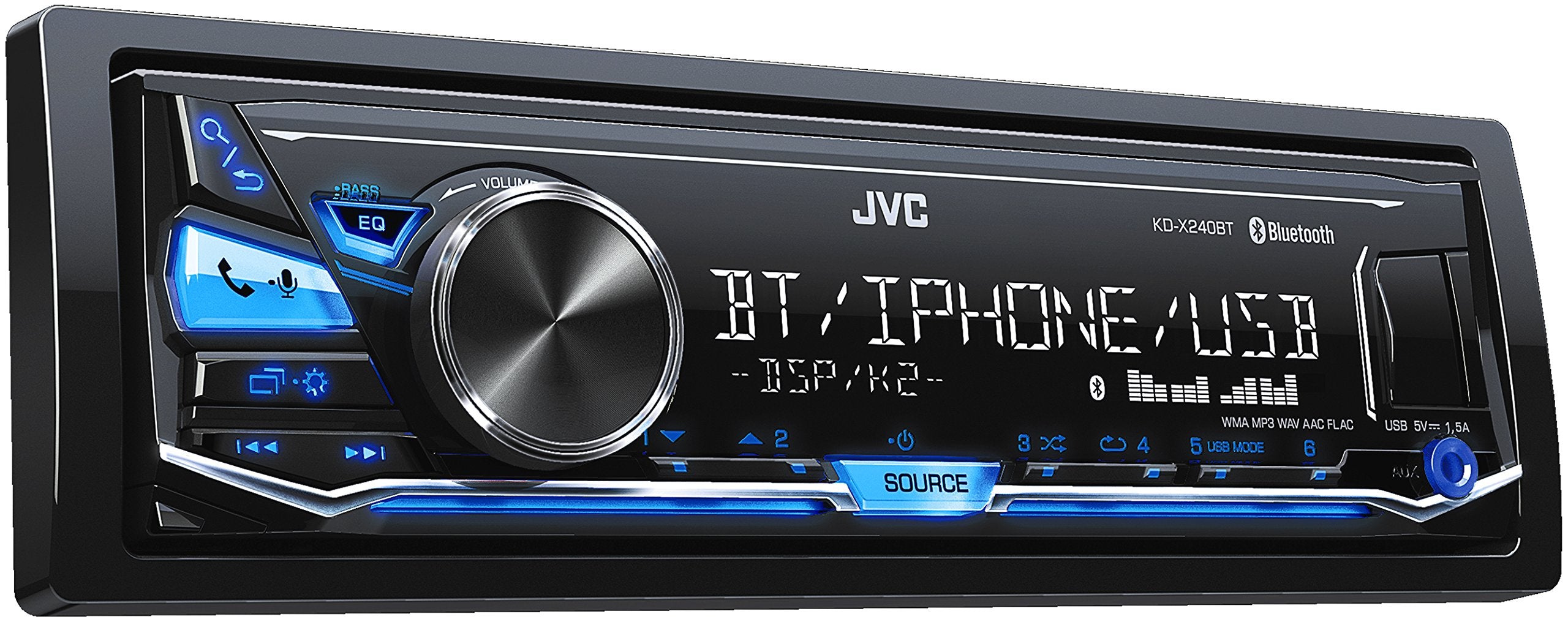 Jvc Kd X240Bt Single Din In Dash Digital Media Car Stereo With Android/Iphone Compatibility