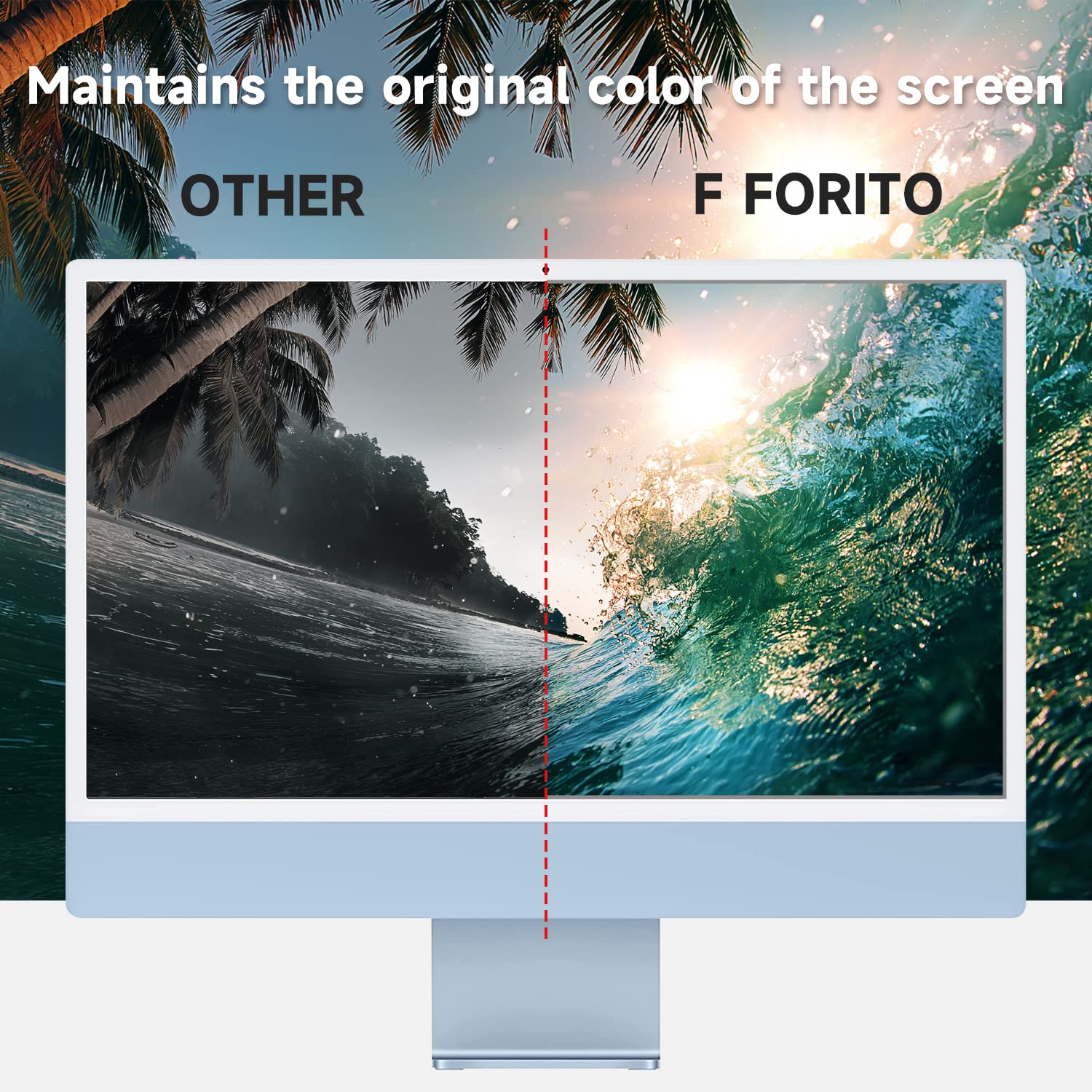 F Forito 2 Pack Compatible With Imac 24 Inch Anti Glare Matte Computer Screen Protector, Eye Protection Computer Screen Cover Co
