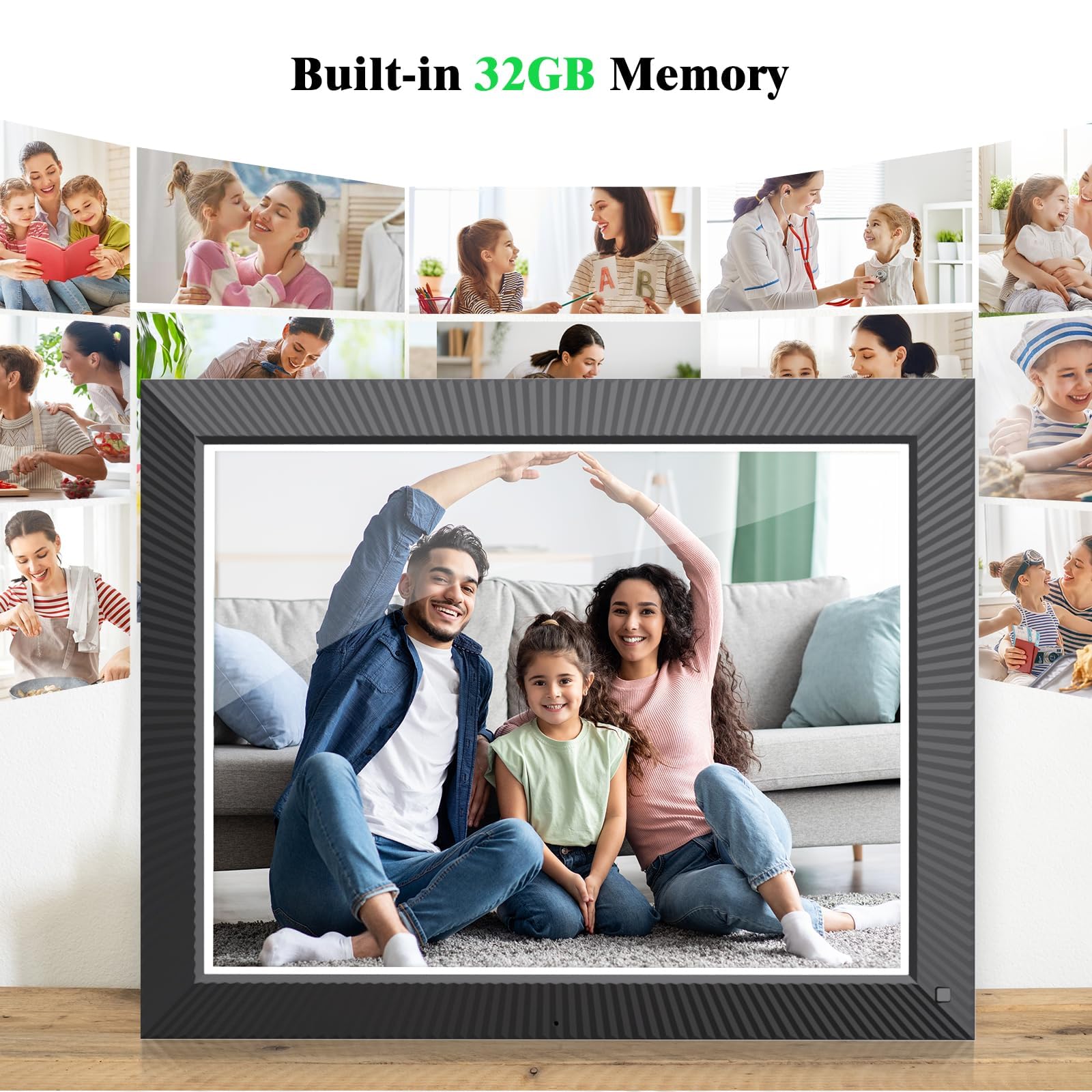 Large Digital Picture Frame 16.2 Inch Digital Photo Frame   32Gb Wireless Digital Frame With Touchscreen, Auto Rotate, Wall Moun