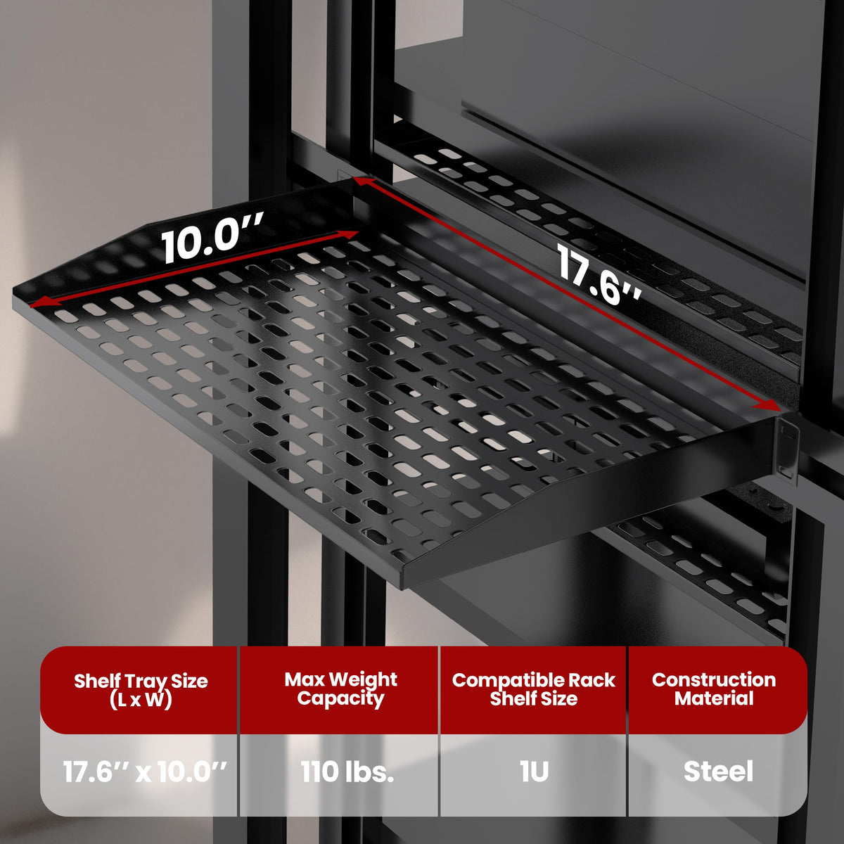 Pyle Server Rack Pyle 19-Inch 1U Server, Vented Shelves for Good Air Circulation ...