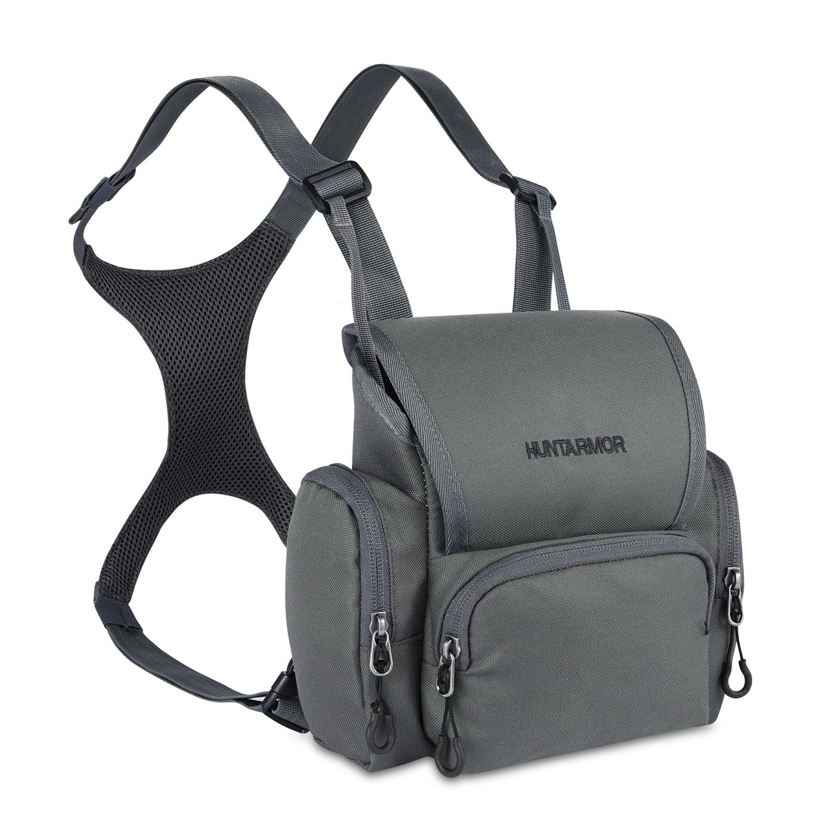 Huntarmor Binocular Harness Chest Pack, Hunting Bino Harness With Rangefinder Pouch & Binoculars Bag, Lightweight Portable Binoc