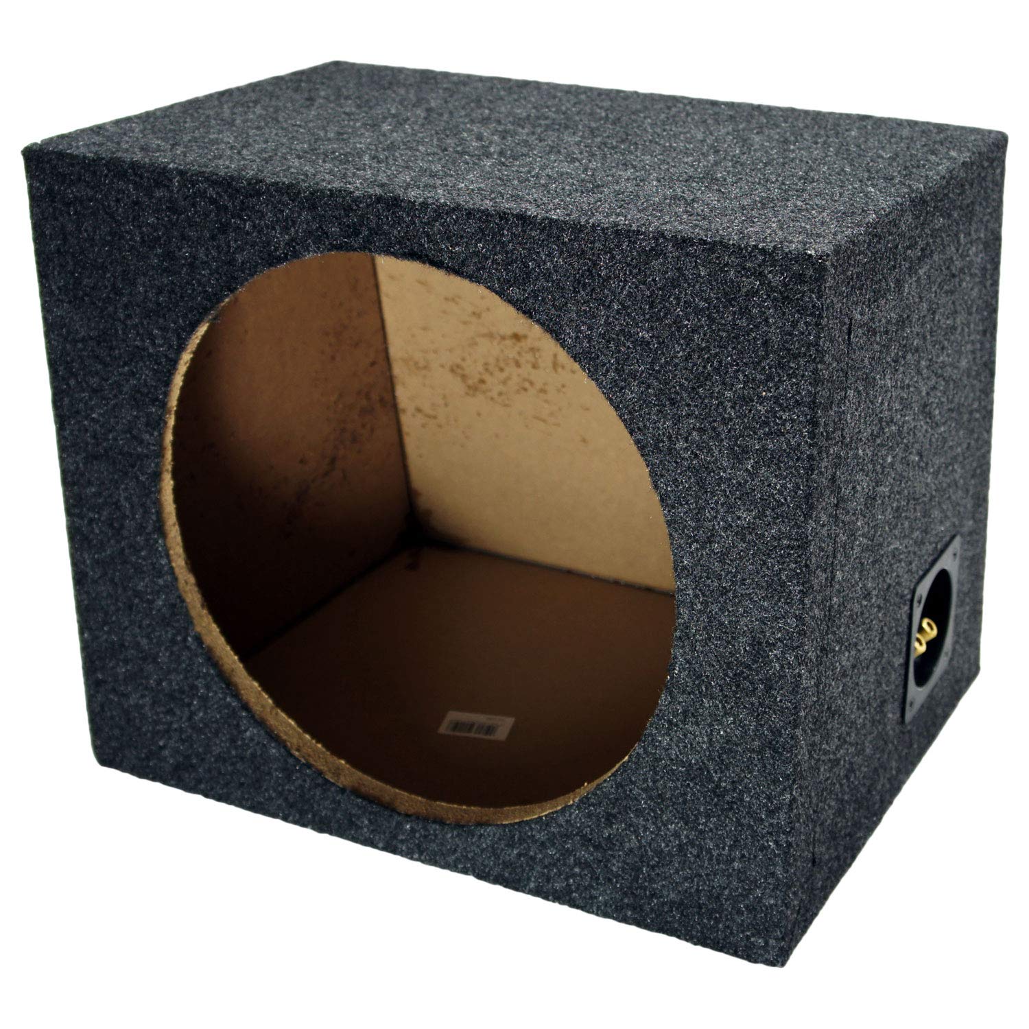 American Sound Connection Car Audio Single 12'' Sealed Subwoofer Rear Angle Sub Box Enclosure 5/8'' Mdf Wood