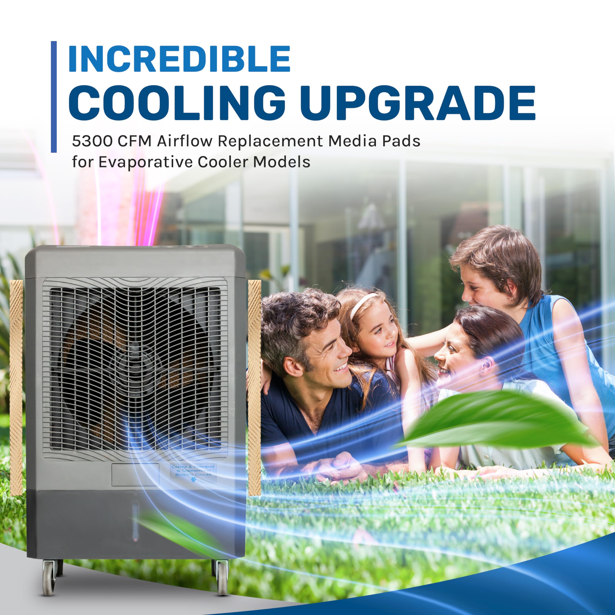 Hessaire Replacement Evaporative Cooler Pads   Swamp Cooler Replacement Pads Corrugated Build   Low Odor Xel50 Media Evaporative