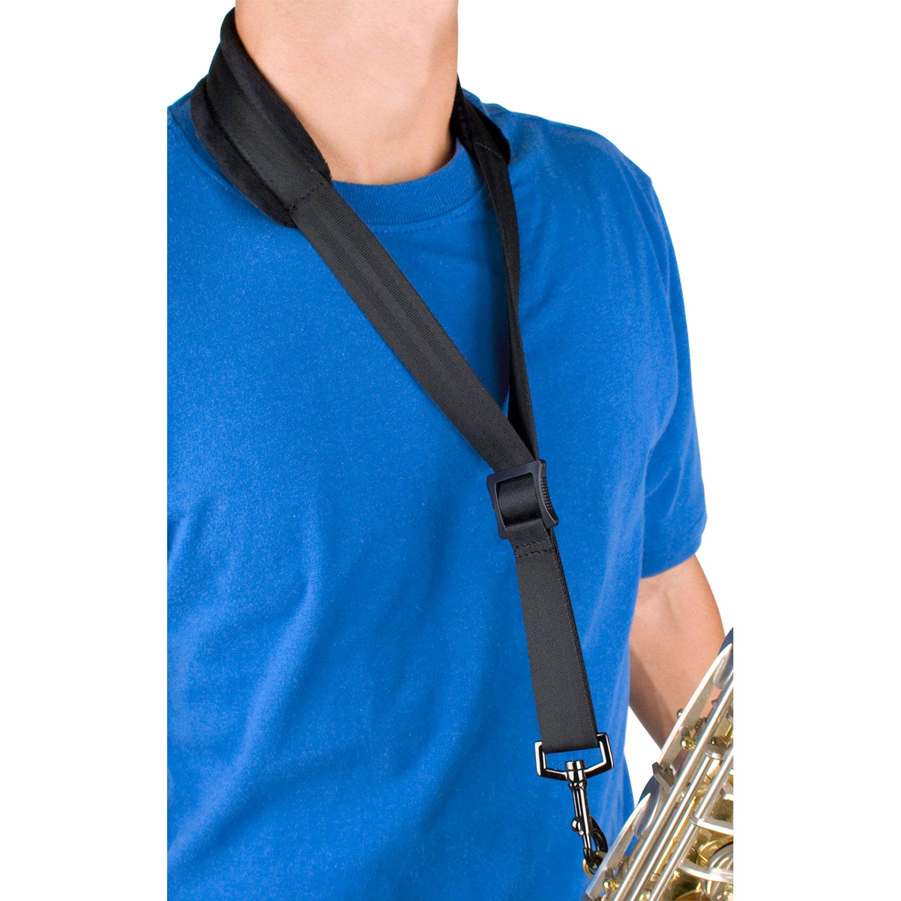 Protec Saxophone Neck Strap With Velour Pad And Metal Swivel Snap (Junior Size, Model A311M),Black