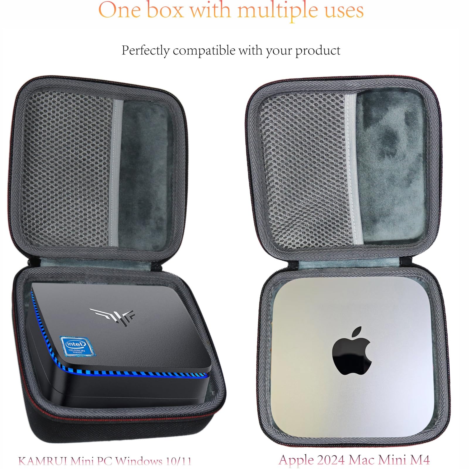 Maoershan Hard Travel Protective Case For Apple 2024 Mac Mini M4 Chip & Kamrui Mini Pc Windows 10 Pro/Win 11 Pro 8Gb Ram Desktop