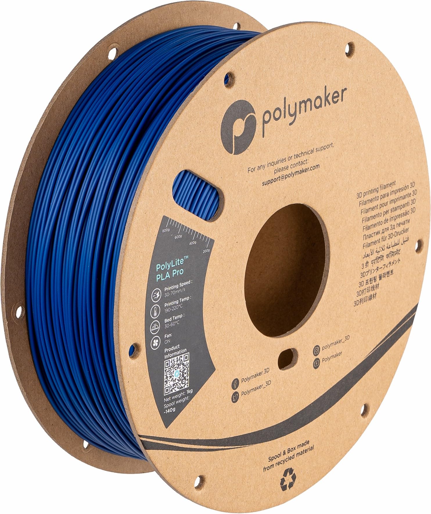 Polymaker Pla Pro Filament 1.75Mm Blue, Powerful Pla Filament 1.75Mm 3D Printer Filament 1Kg   Polylite 1.75 Pla Filament Pro To