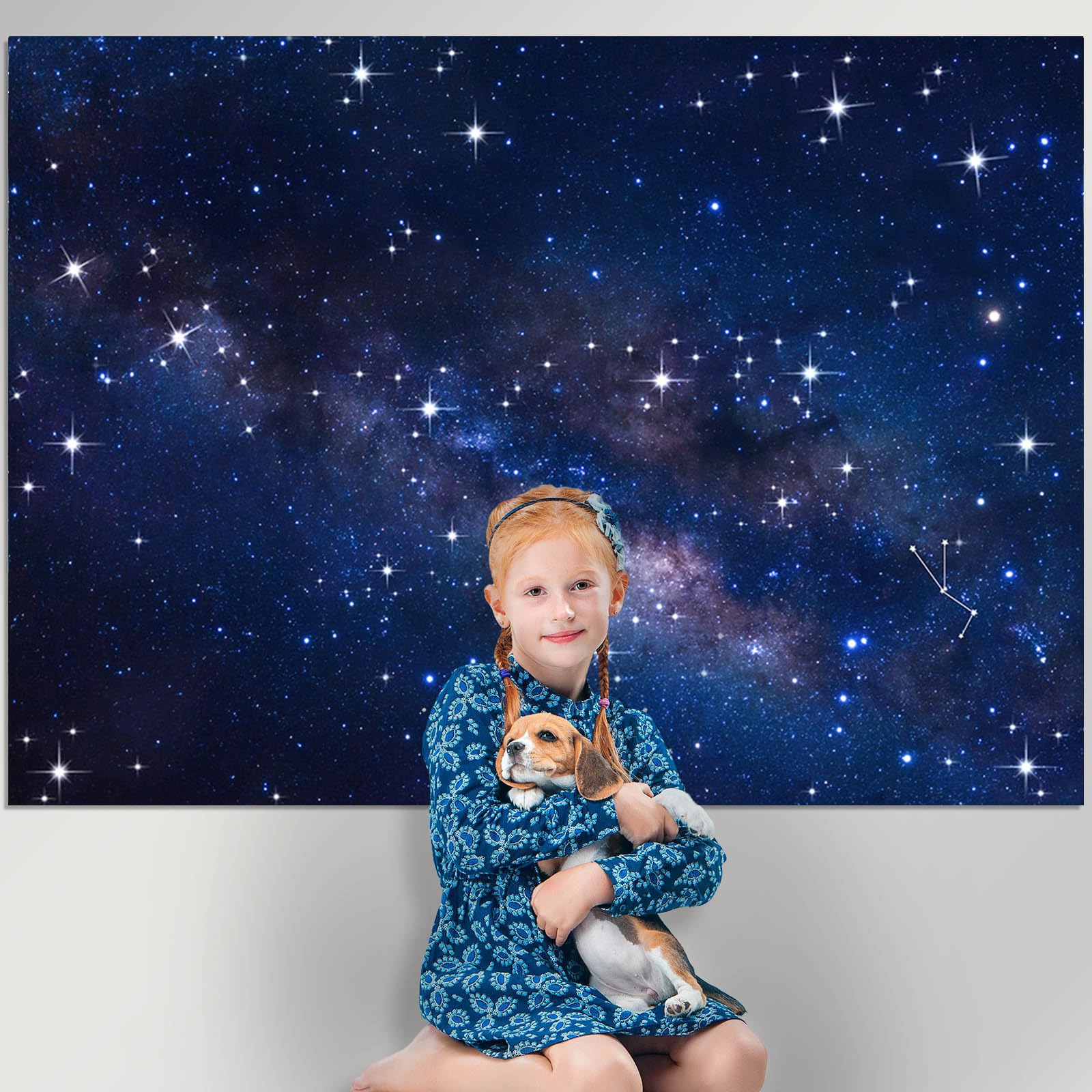 Avezano Starry Night Sky Backdrop Outer Space Galaxy Birthday Background 8X6Ft Universe Nebula Stars Theme Party Decorations For