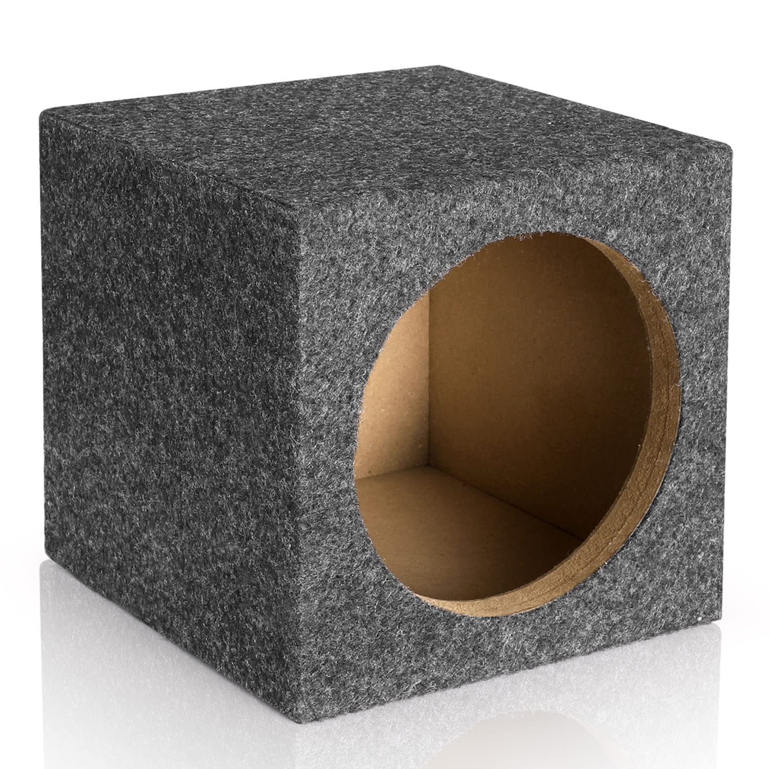 Facmogu 6.5In Gray Carpet Speaker Enclosure, Subwoofer Driver Enclosure With Ports For Diy Car Or Truck Audio Custom, Car Subwoofer Box With Sound Absorbing Cotton & Premium Carpeted Finish