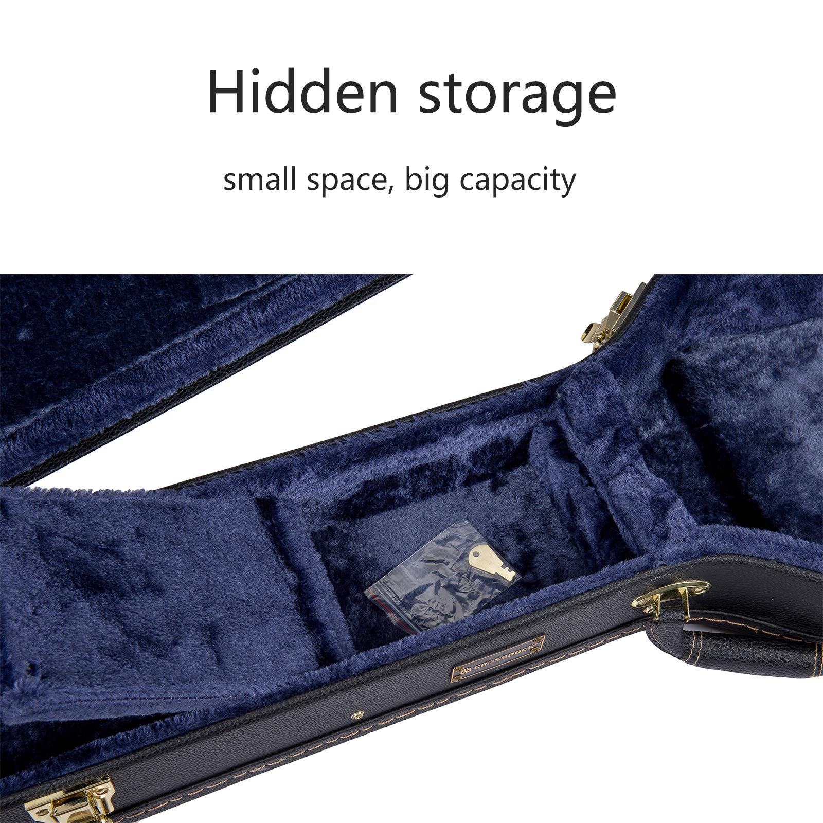 Crossrock Dreadnought Guitar Case For Martin D28, Compatible To Taylor Grand Auditorium-Hard-Shell Wooden Case-Black (Crw620D28B