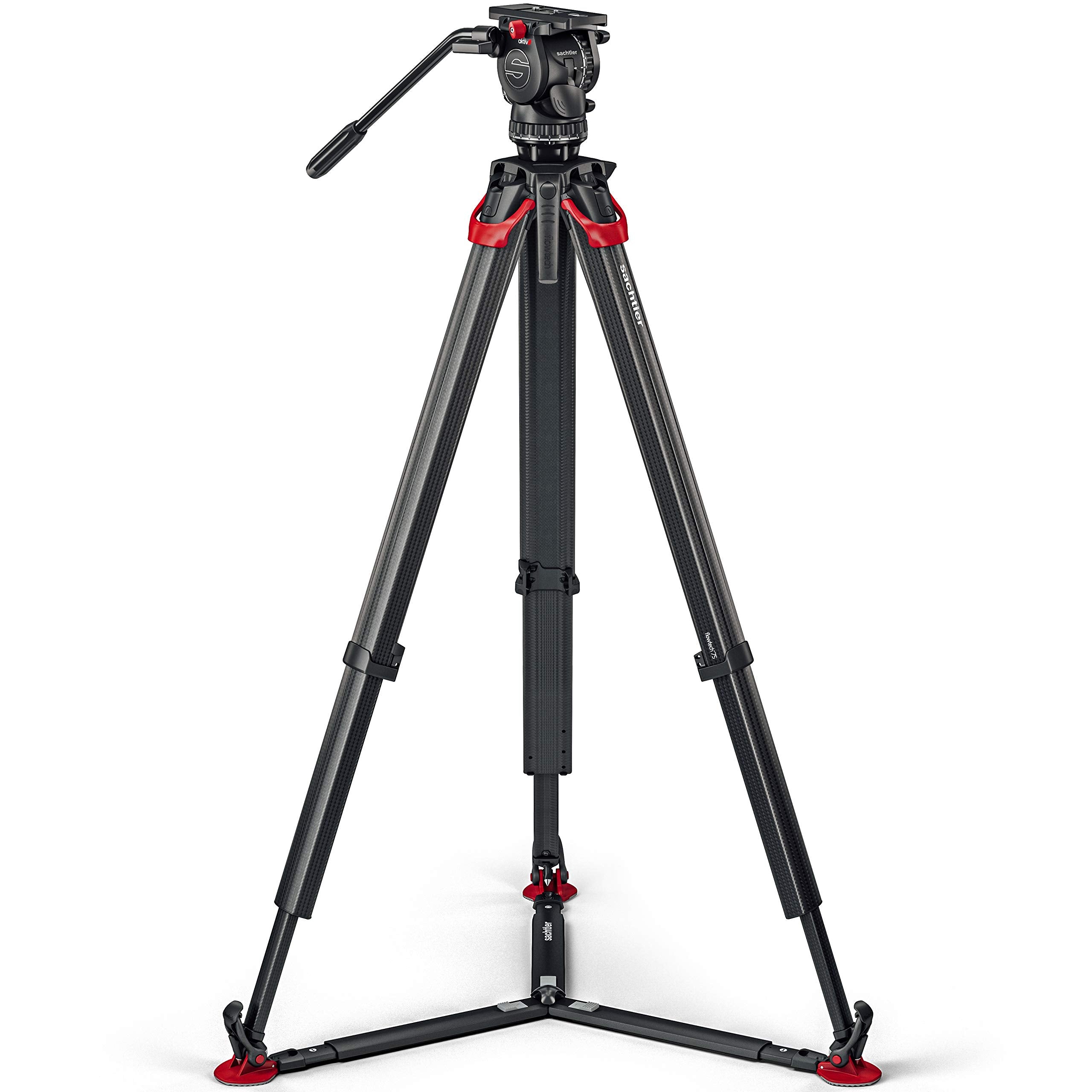 Sachtler Aktiv6 Sideload Fluid Head System With Flowtech75 Tripod & Ground Spreader