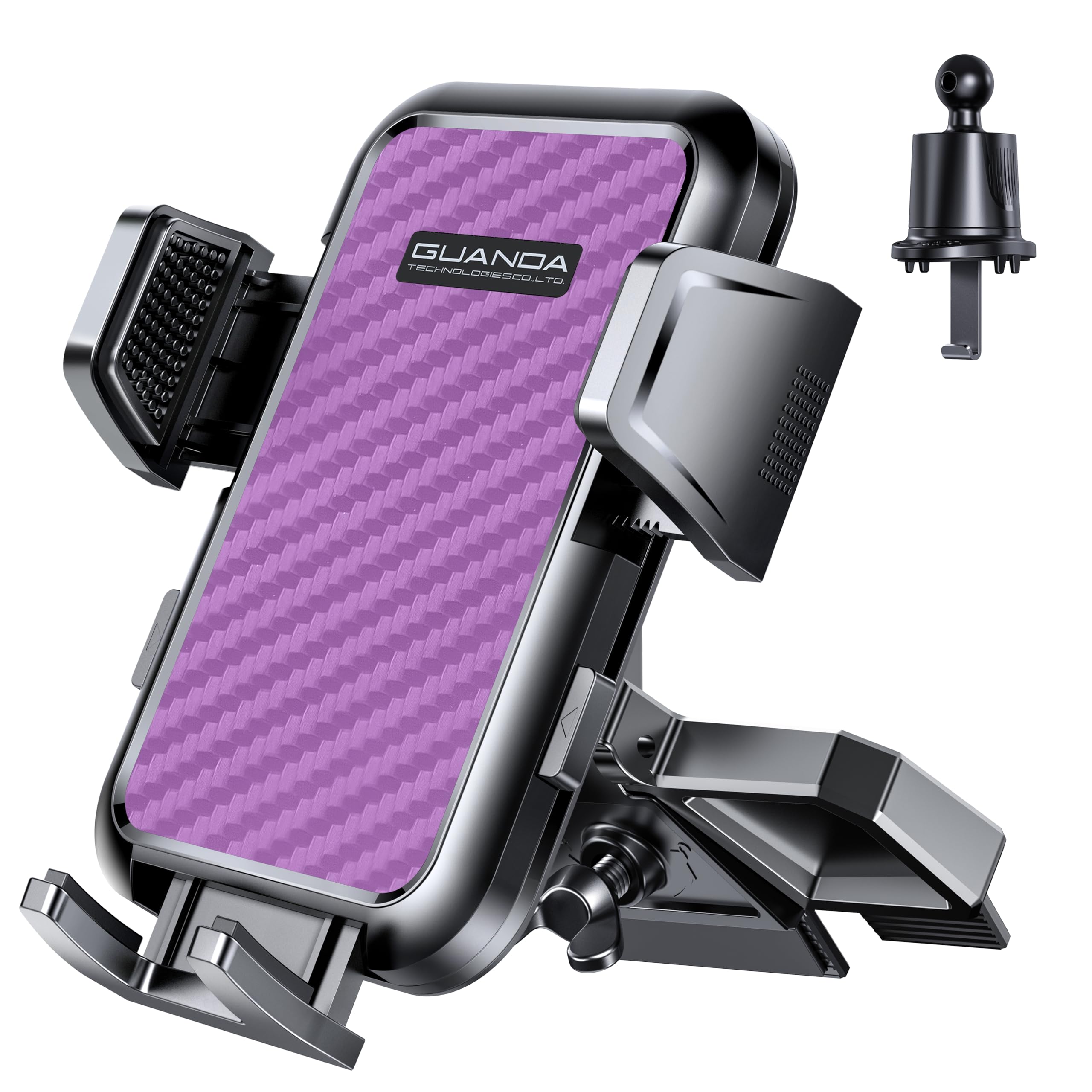 Car Phone Holder, Cd Phone Mount With Vent Hook Clip [Thick Cases Friendly], 360 Adjustable Car Vent Phone Mount & Cd Phone Hold
