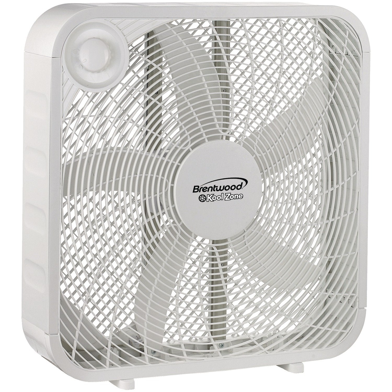 Brentwood Kool Zone Box Fan, 3 Speed 20 Inch, White