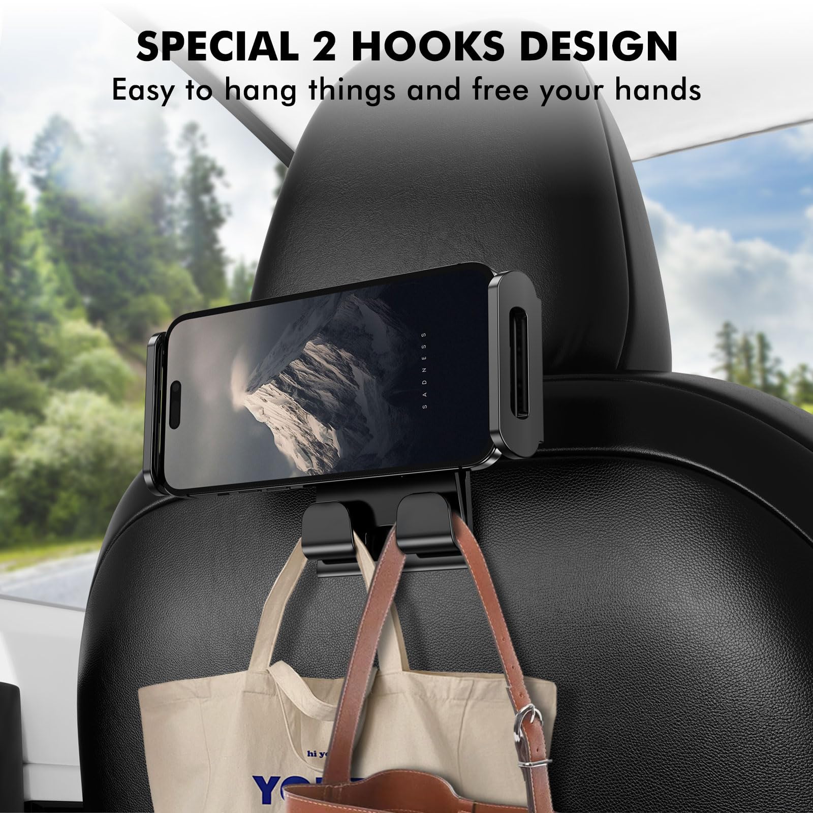 Oatsbasf Rear Seat Tablet Mount For Tesla Model Y Model 3, 360Rotatable Headrest Tablet Holder Headrest Stand Cradle Accessories