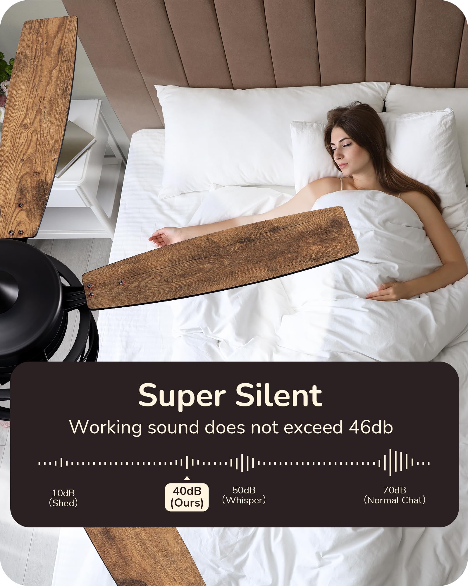 Edishine 52 Inch Farmhouse Ceiling Fans With Lights, Rustic Ceiling Fan With Light And Remote, 5 Wooden Blades Lighting & Ceilin