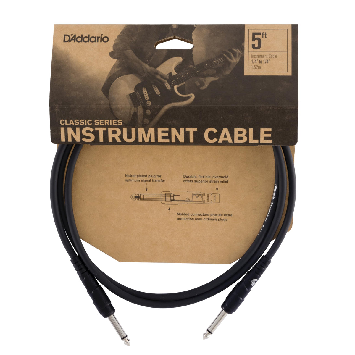 D'Addario Accessories Cable, Black, 5 Feet (Pw Cgt 05)