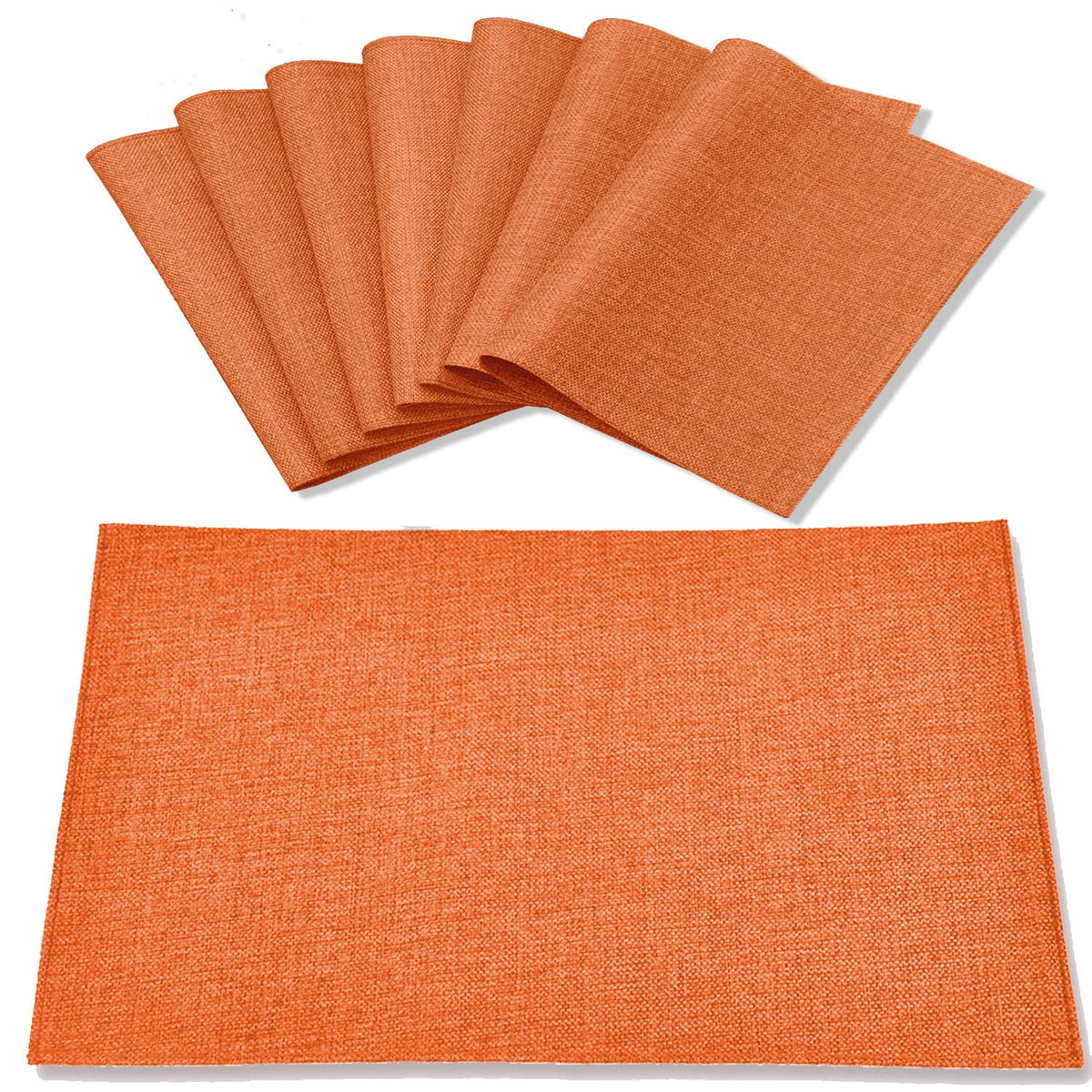 Rinpon Cloth Placemats Set Of 8, Linen Type Fabric Placemats Machine Washable Placemats Heat Resistant Placemats Wrinkle Free Th