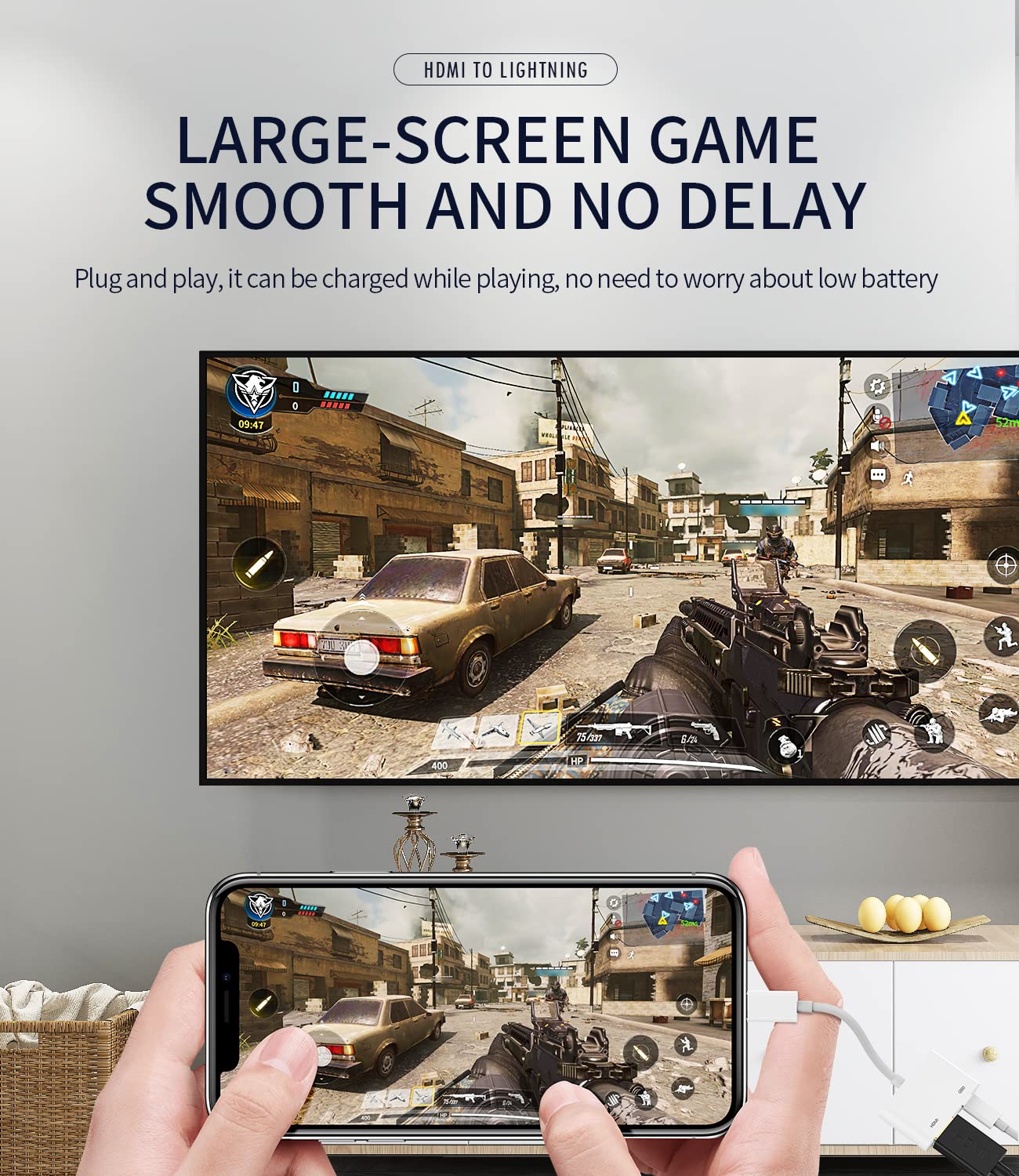 Lightning To Hdmi Adapter For Tv Compatible With Iphone 12 13 Pro Ipad Mini Charger Splitter Digital Av Female Port Converter An