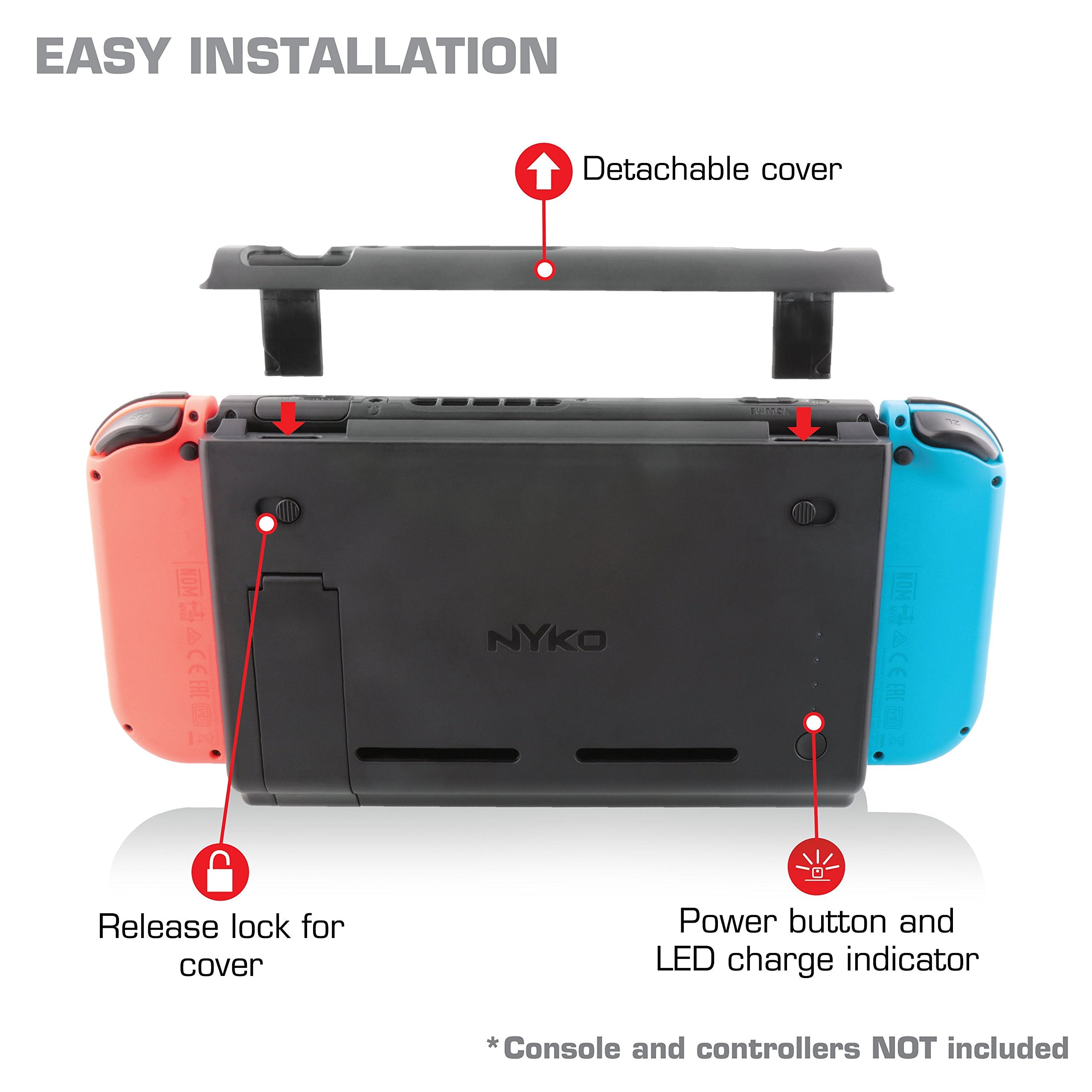 Nyko Power Pak - 5000 Mah Rechargeable Battery Pack With Built-In Kickstand For Nintendo Switch