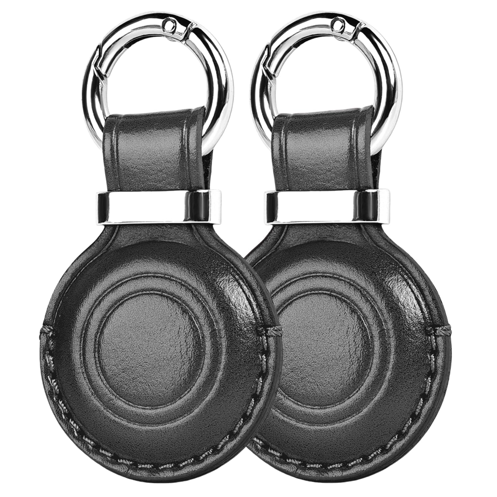 MOLOVA [2 Pack] Leather Holder Keychain for AirTag 2nd Gen (2026) & 1st Gen, Compact Design with Air tag Case, Secure Protective