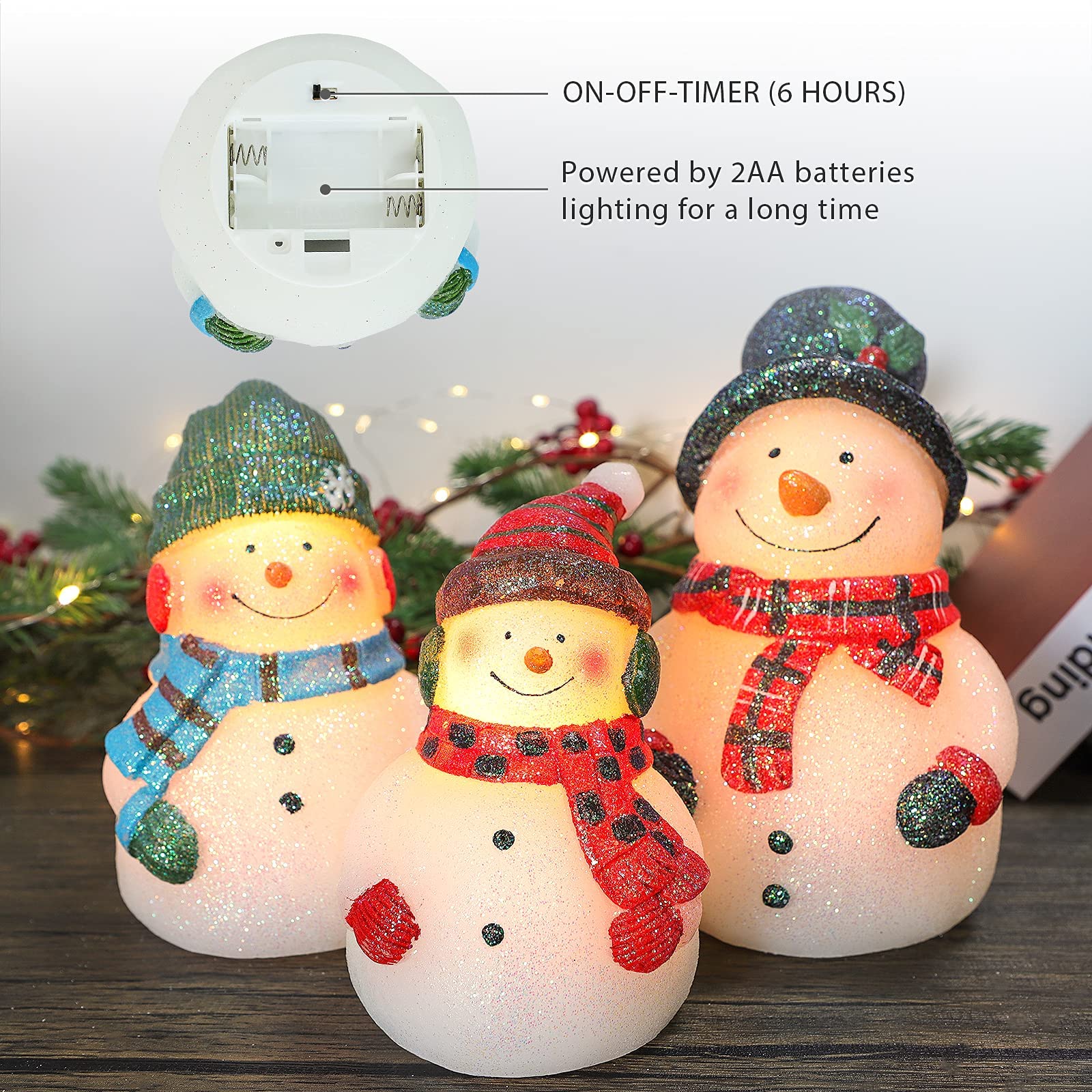 Gorge Moment Flameless Candles, Snowman Real Wax Hand Carved Candles, Flickering Led Candles With Remote, Battery Operated Candl