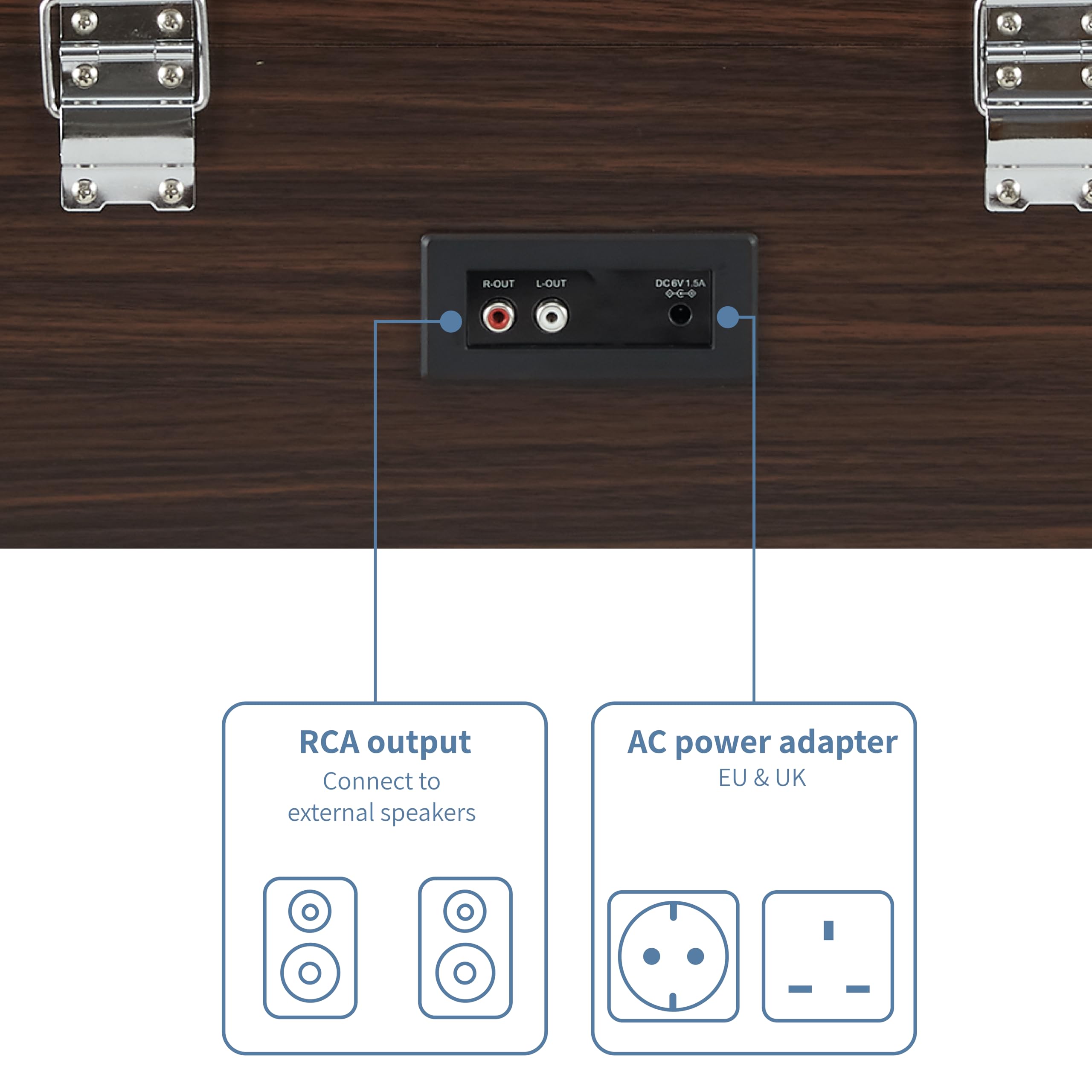 Crosley Cr6236A-Wa Jasper 3-Speed Bluetooth In/Out Vinyl Record Player Turntable With Built-In Speakers And Detachable Legs, Wal