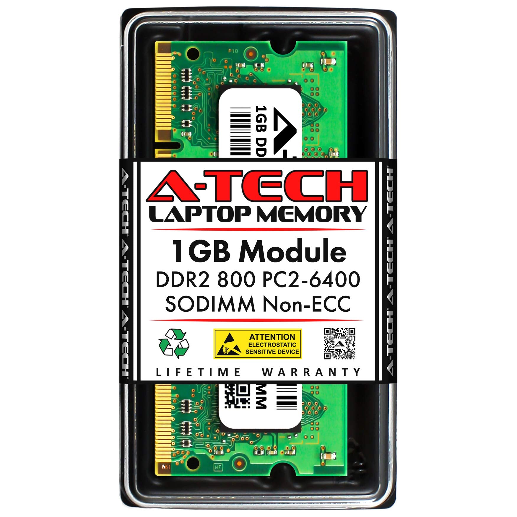 A Tech 1Gb Ddr2 800Mhz Sodimm Pc2 6400 1.8V Cl6 200 Pin Non Ecc Unbuffered Laptop Ram Memory Upgrade Module