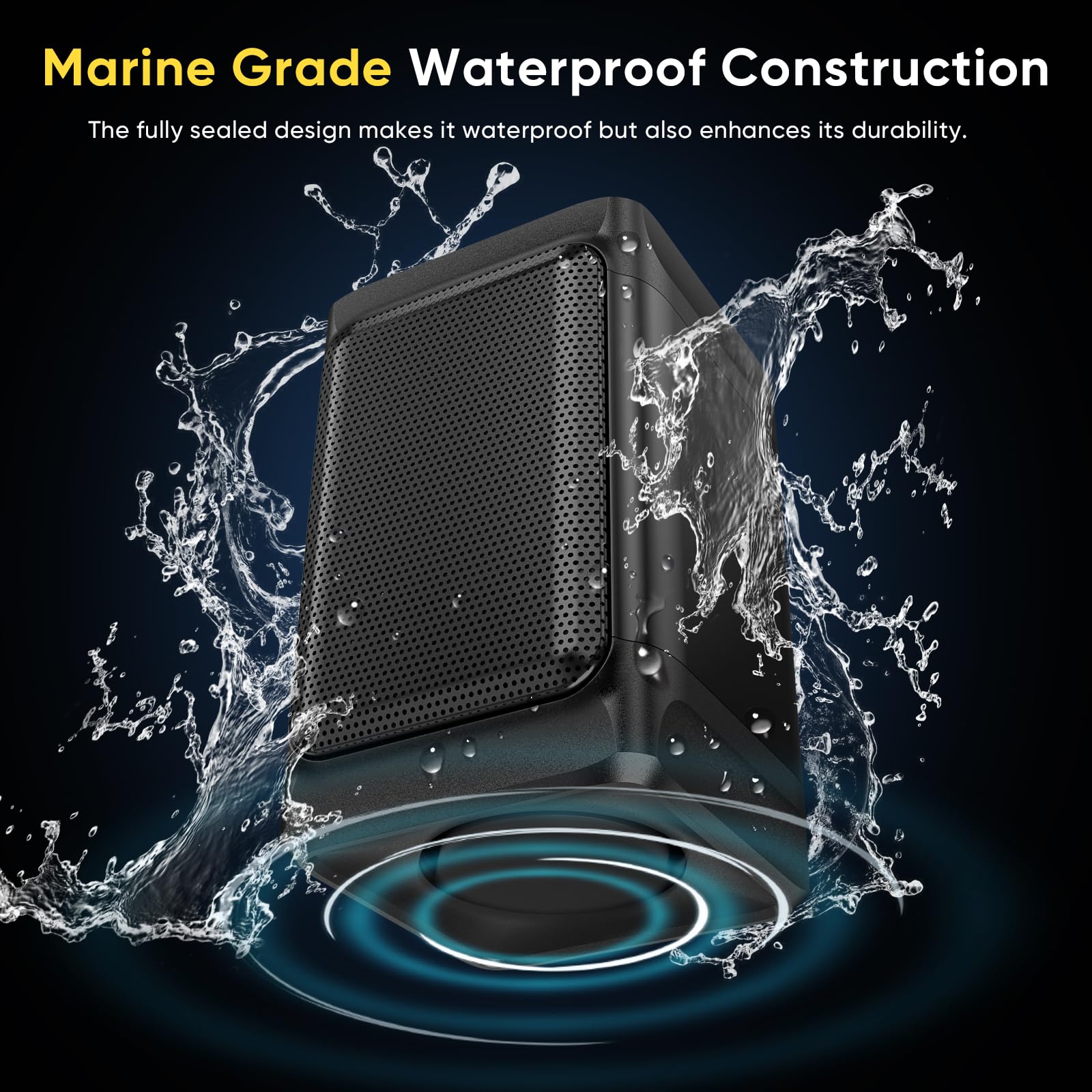 Saiyin Outdoor Indoor Speakers, Marine Grade Mount Speakers, Surround Sound Stereo Speakers With Wall Mount Brackets For Boat, P