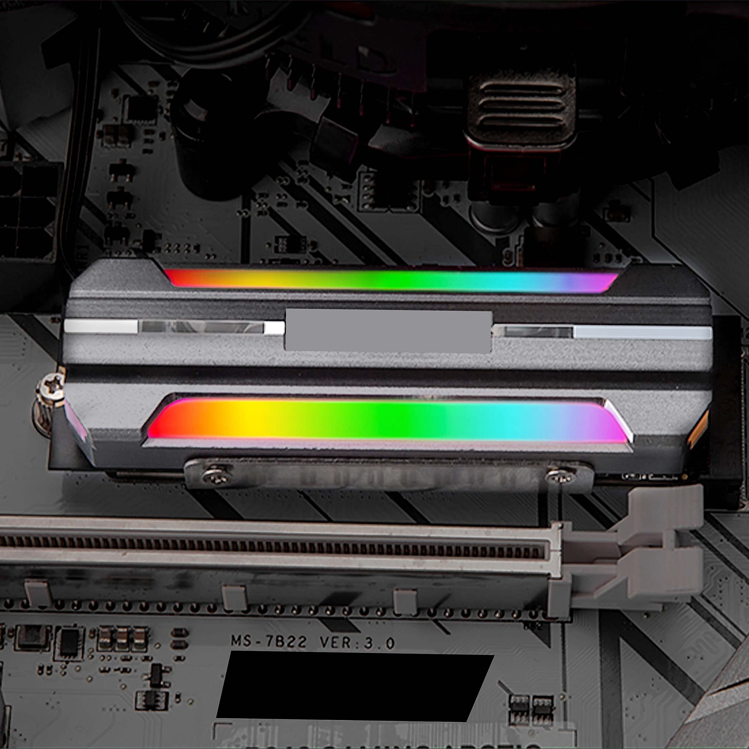 Xmsjsiy Argb M.2 Heatsink Cooler M.2 Ssd Solid State Disk Radiator 5V 3Pin Argb Double Sided Heat Sink With Thermal Silicone Pad