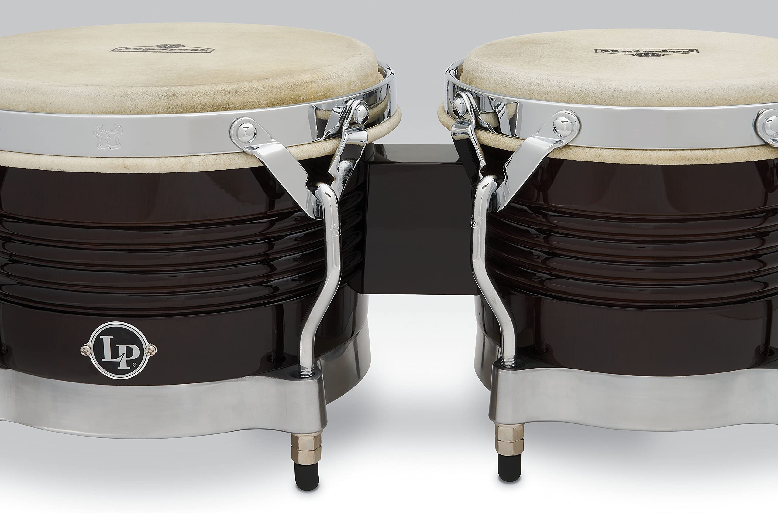 Latin Percussion M201 Lp Matador Wood Bongos - Dark Brown/Chrome 8.625-Inch