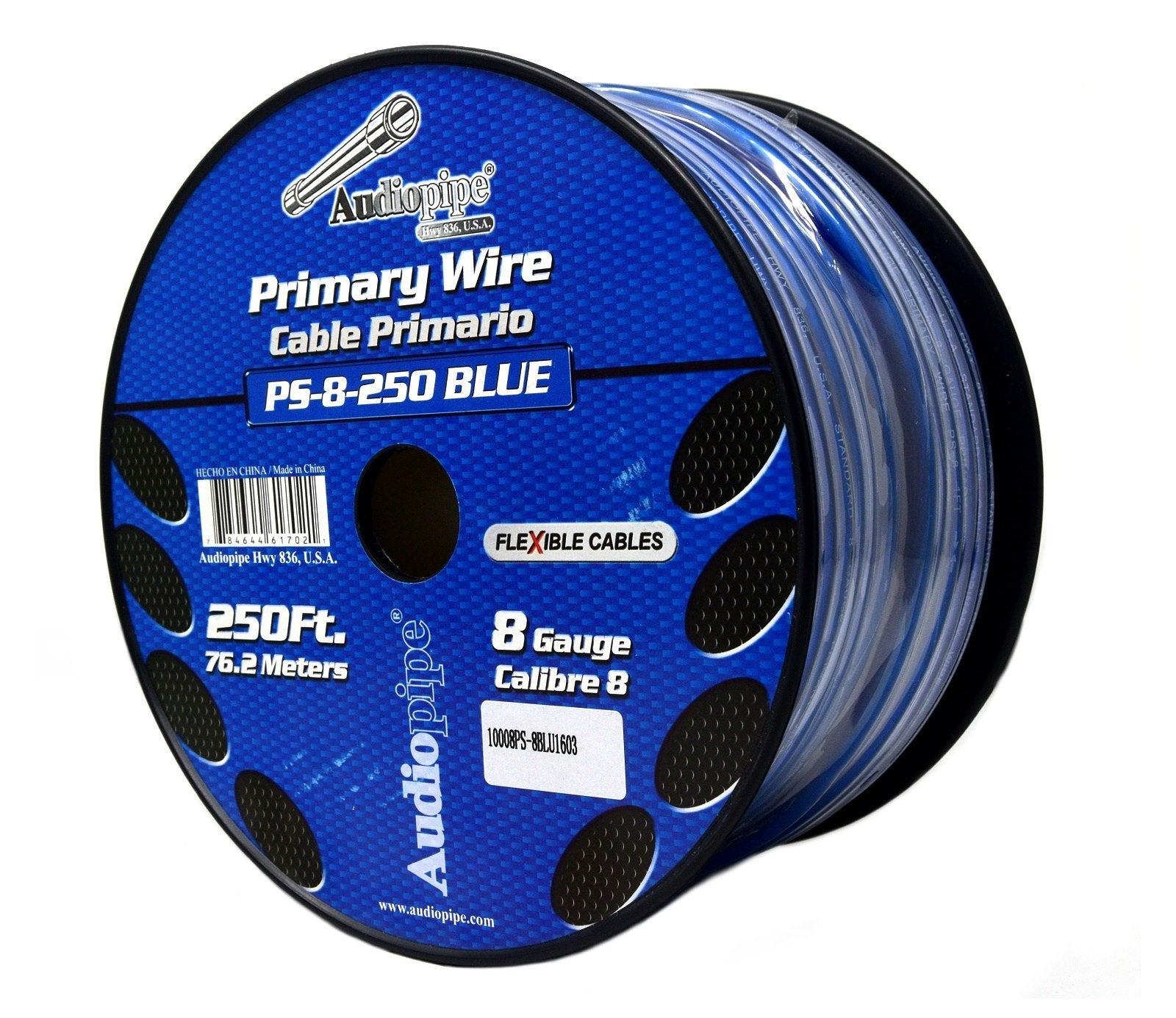 Audiopipe Ps8Bl Power Wire 8 Gauge Blue 250 Ft. Roll