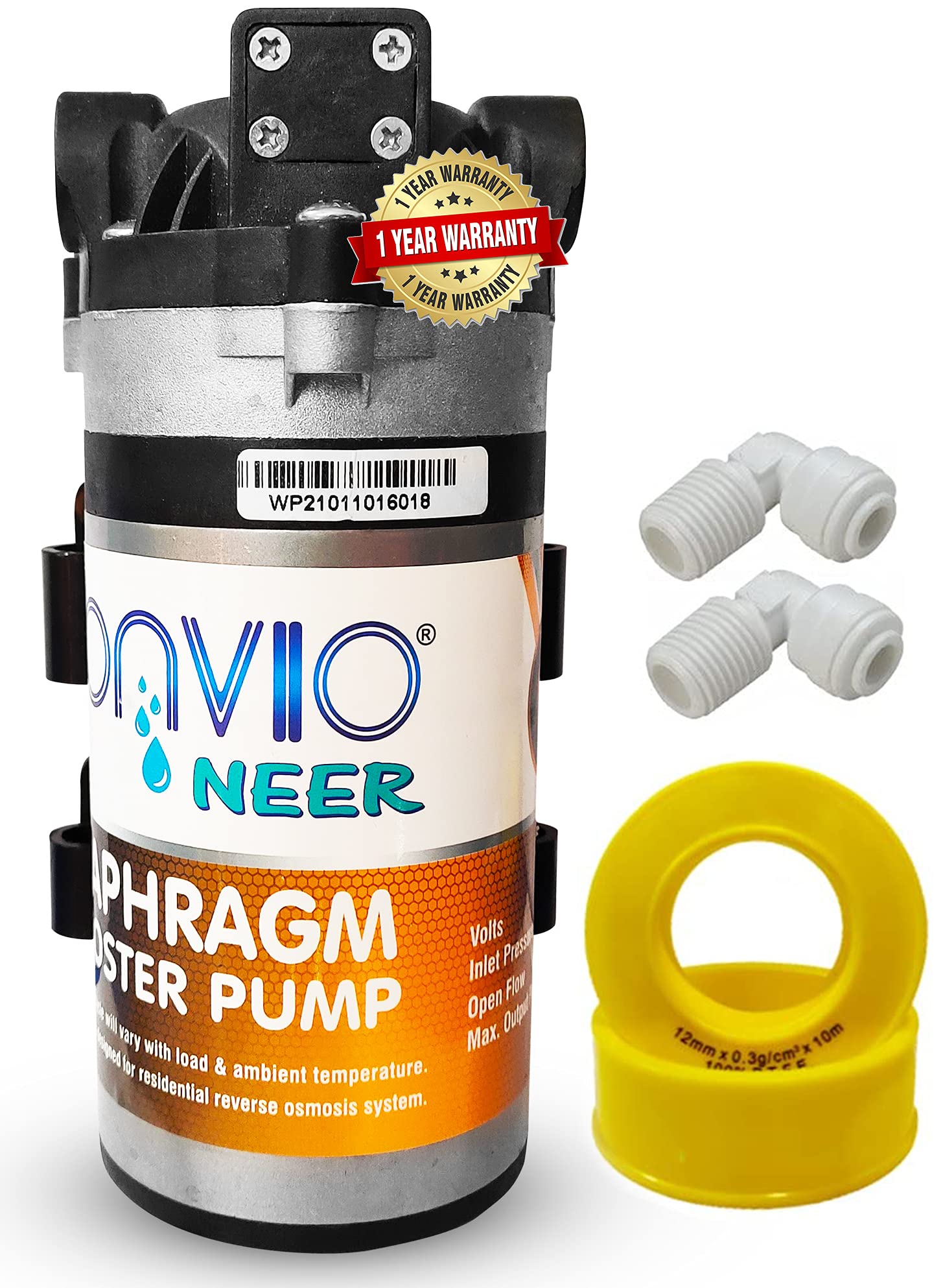 Konvio Neer 100 Gpd Ro Diaphragm Booster Pump, Input Power Suitable 24V Dc Suitable For All Water Purifier (Spare Part)