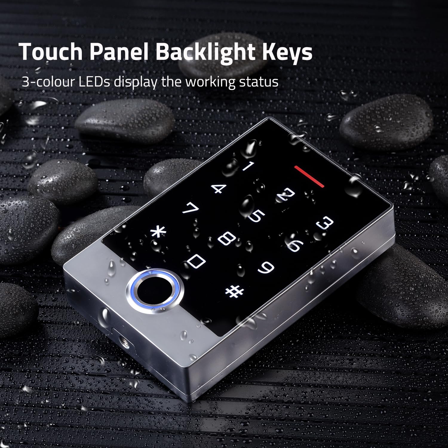 Wireless Wifi Tuya Access Control System, Fingerprint Password Stand Alone Door Access Control Keypad With Id Keyfob, Wg26/34 Em Card Reader Access Controller, Full Metal Weatherproof, Backlight