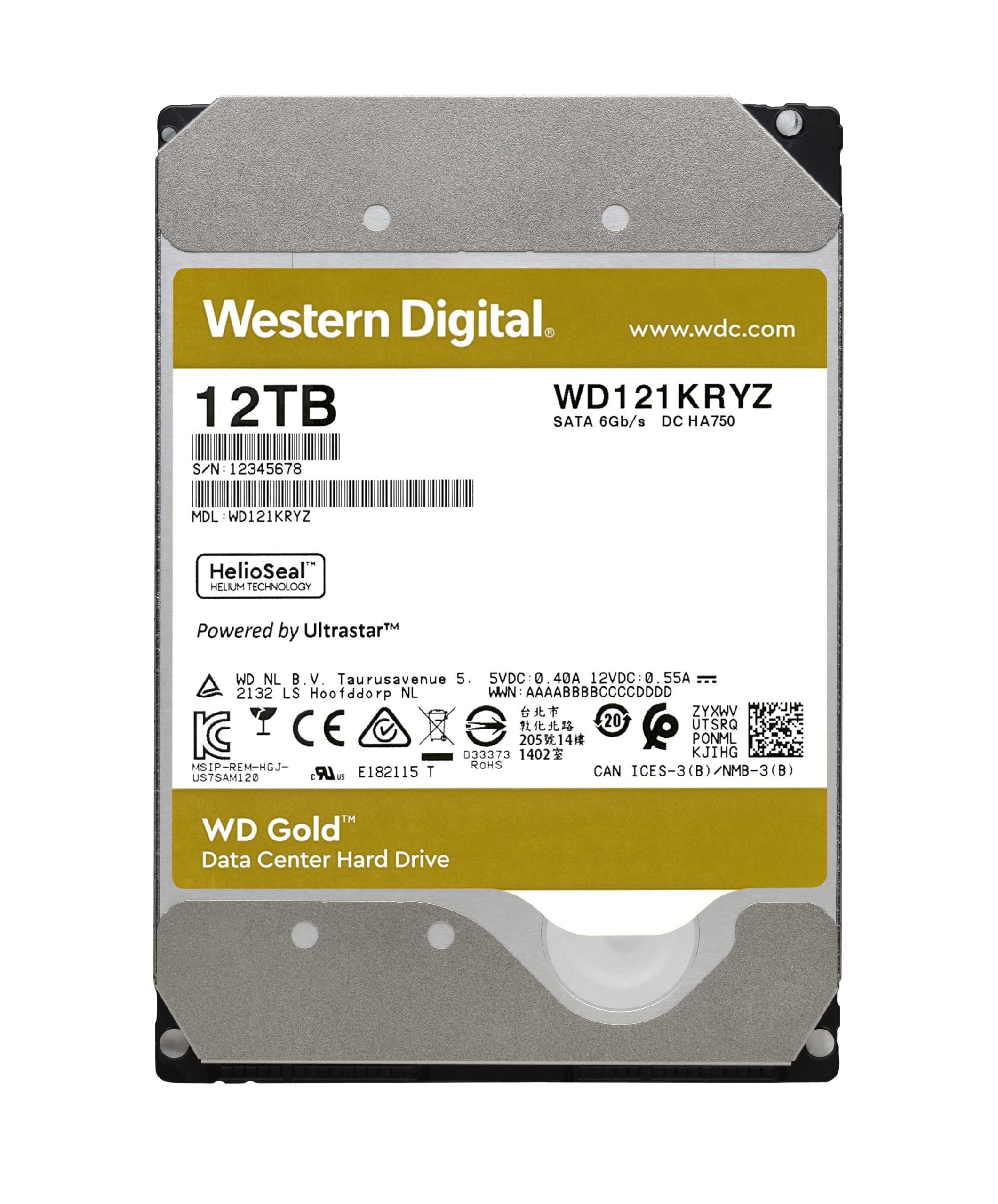 Western Digital 10Tb Wd Gold Enterprise Class Internal Hard Drive - 7200 Rpm Class, Sata 6 Gb/S, 256 Mb Cache, 3.5 - Wd102Kryz
