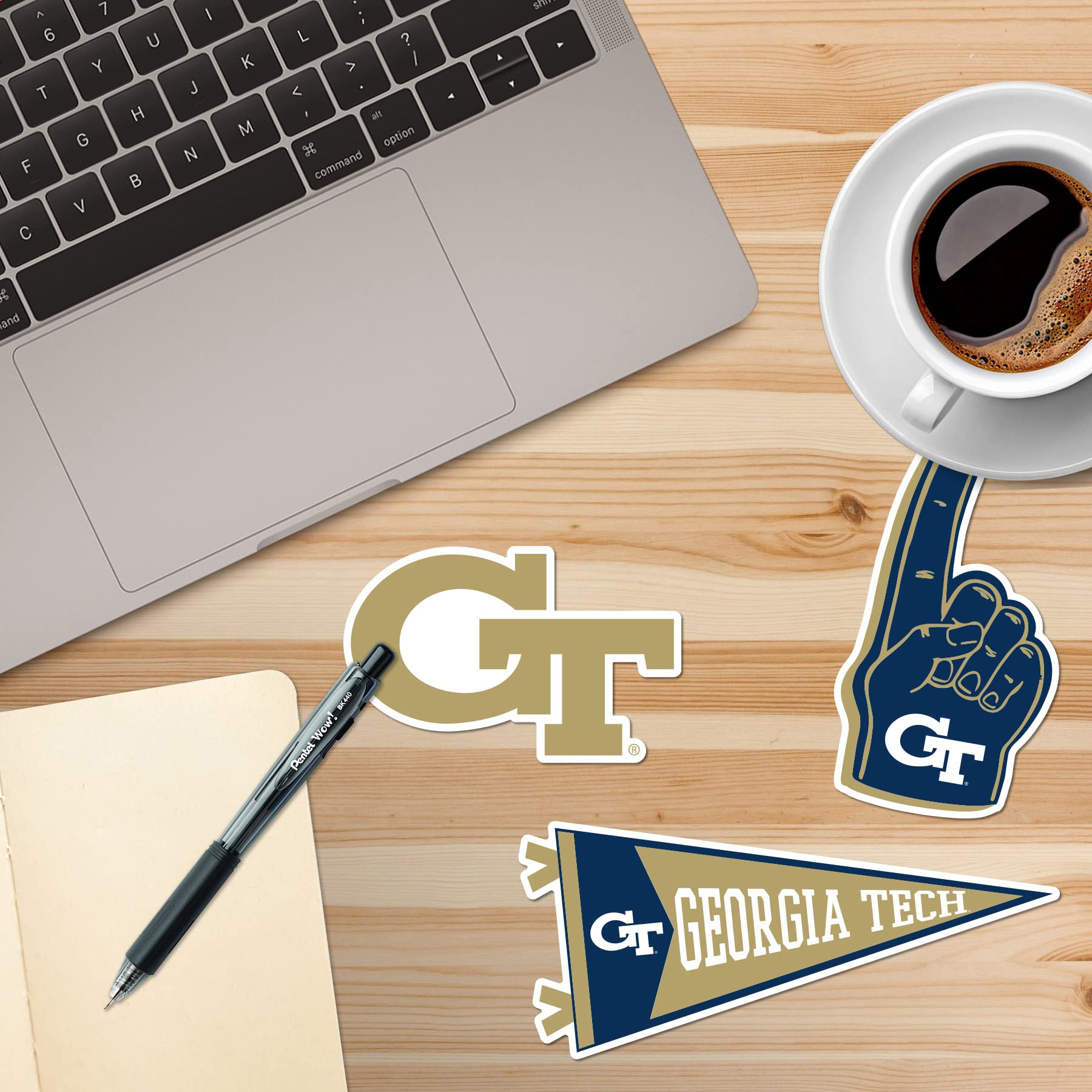 Georgia Tech 8Ct Vinyl Large Deluxe Stickers Variety Pack   Laptop, Water Bottle, Scrapbooking, Tablet, Skateboard, Indoor/Outdo
