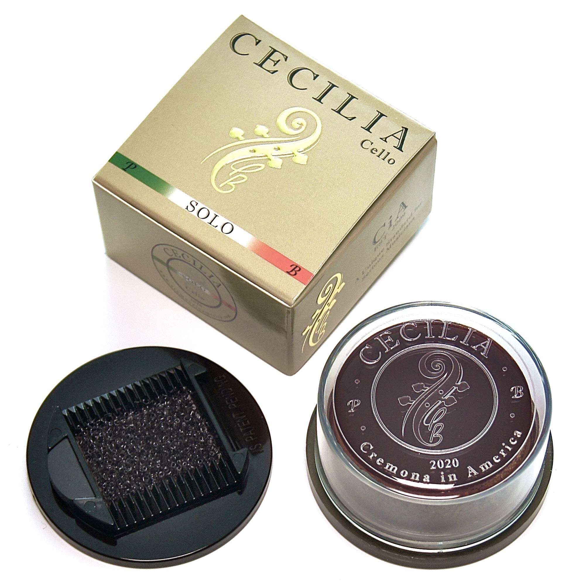 Cecilia Solo Rosin For Cello, Rosin Specially Formulated Cello Rosin For Cello Bows With Included Rosin Spreader (Full Cake)