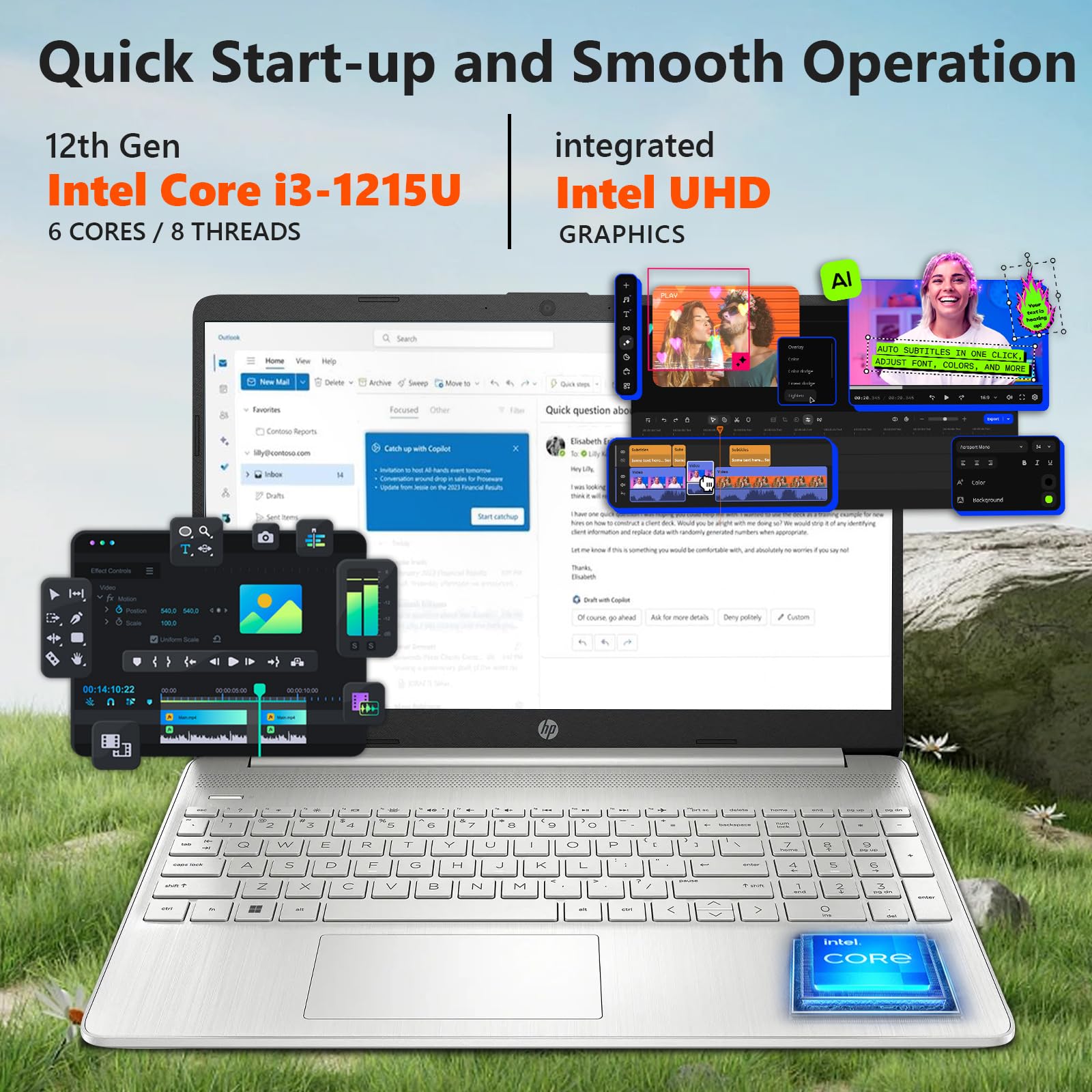 Hp [Updated 2025 Latest Touchscreen Laptop, (8Gb Ram + 128Gb Ssd), Intel Core I3-1215U, Windows 11 Pro, Ms Office Pro, 15.6 Ips