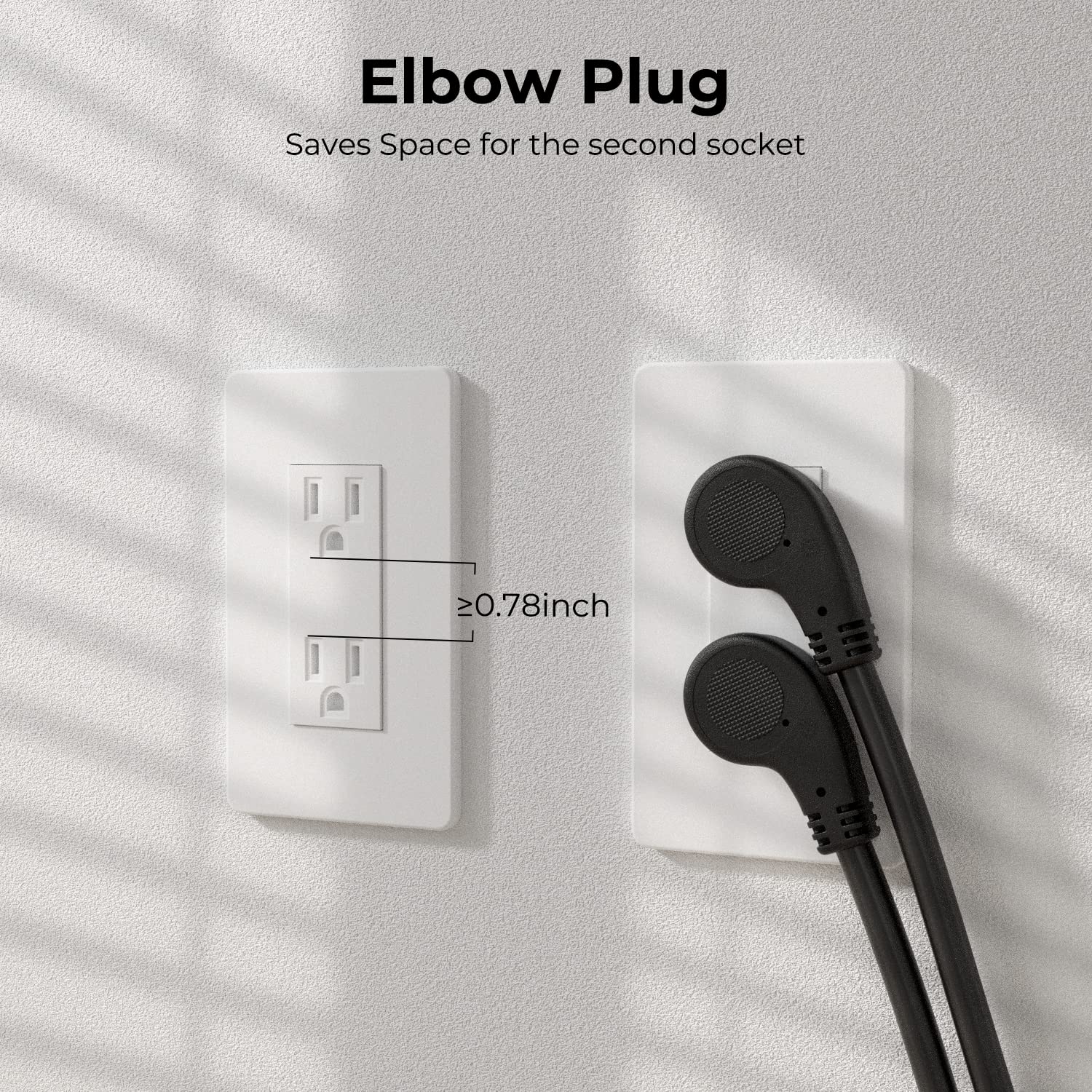 Firmerst 1875W Flat Plug Extension Cord 3 Feet 14 Awg 15A Black, 2 Packs