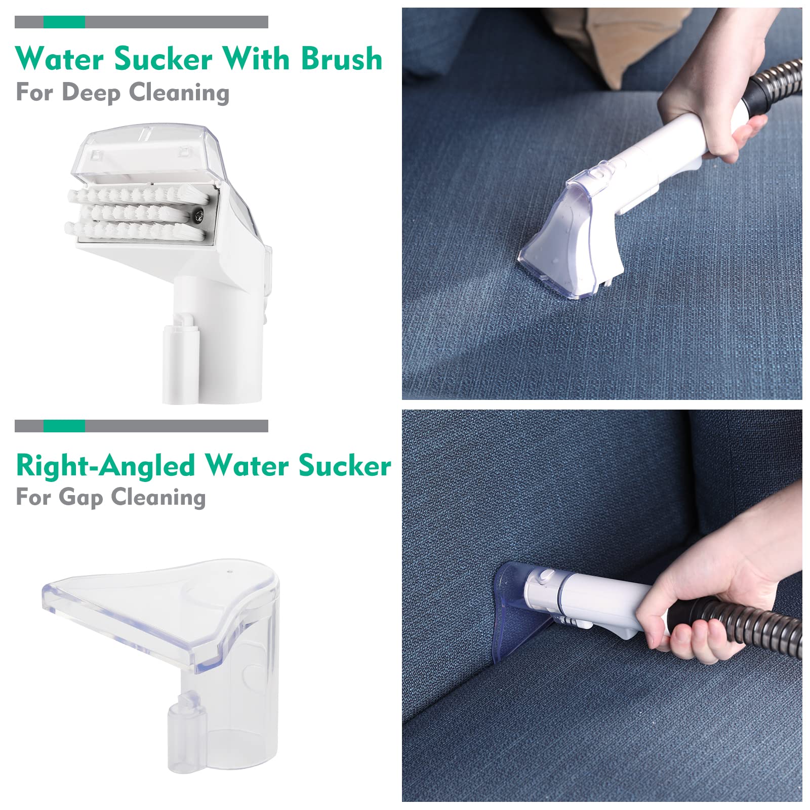 HAUSHOF Portable Carpet Spot Cleaner, Lightweight Deep Cleaner for Pet Stains, 17+37 Oz, White & Light Grey, Model HH22050JP