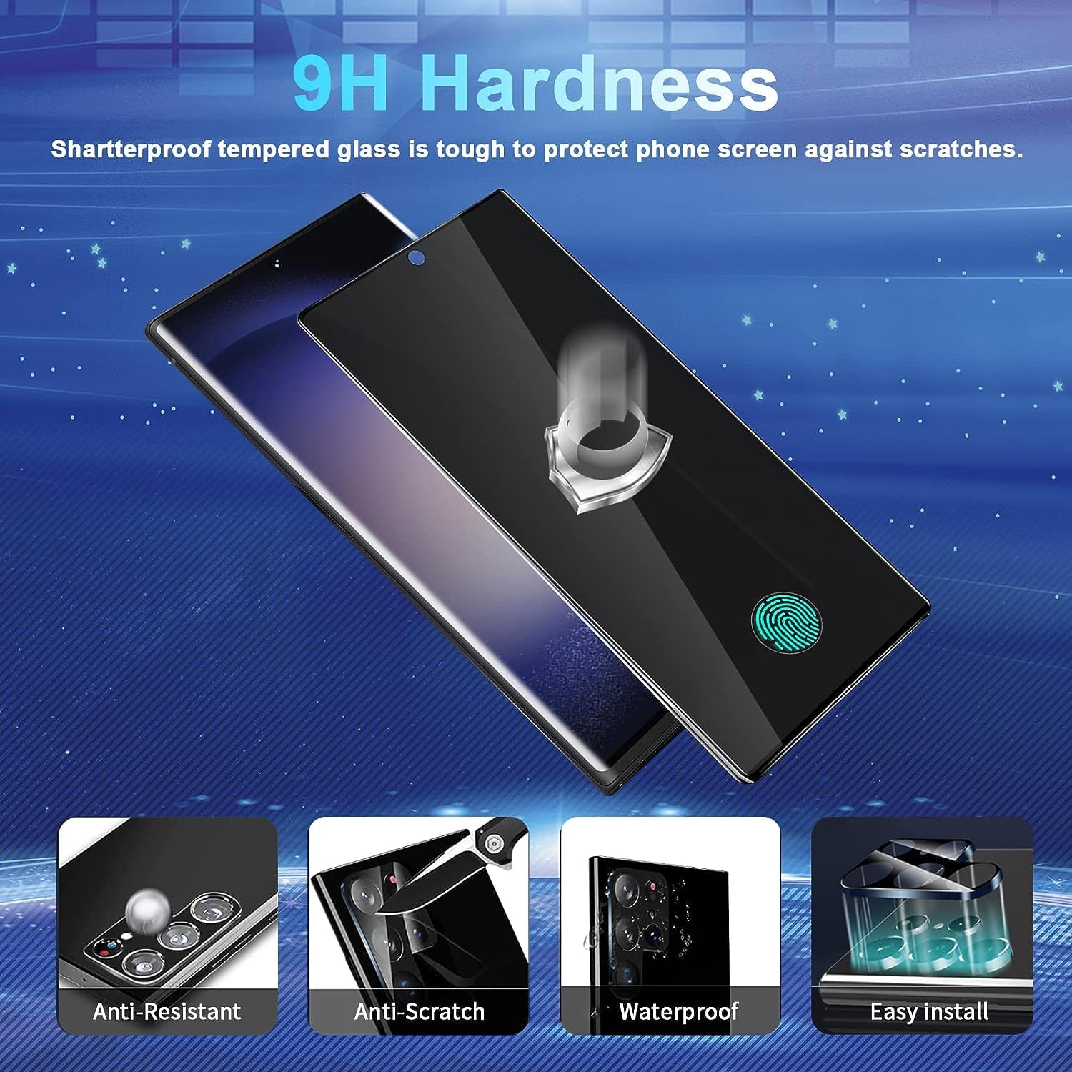 Cwqzguf 2+2 Pack Galaxy S23 Ultra Privacy Screen Protector   2 Pack Privacy Film + 2 Pack Camera Lens Tempered Glass, High Clari