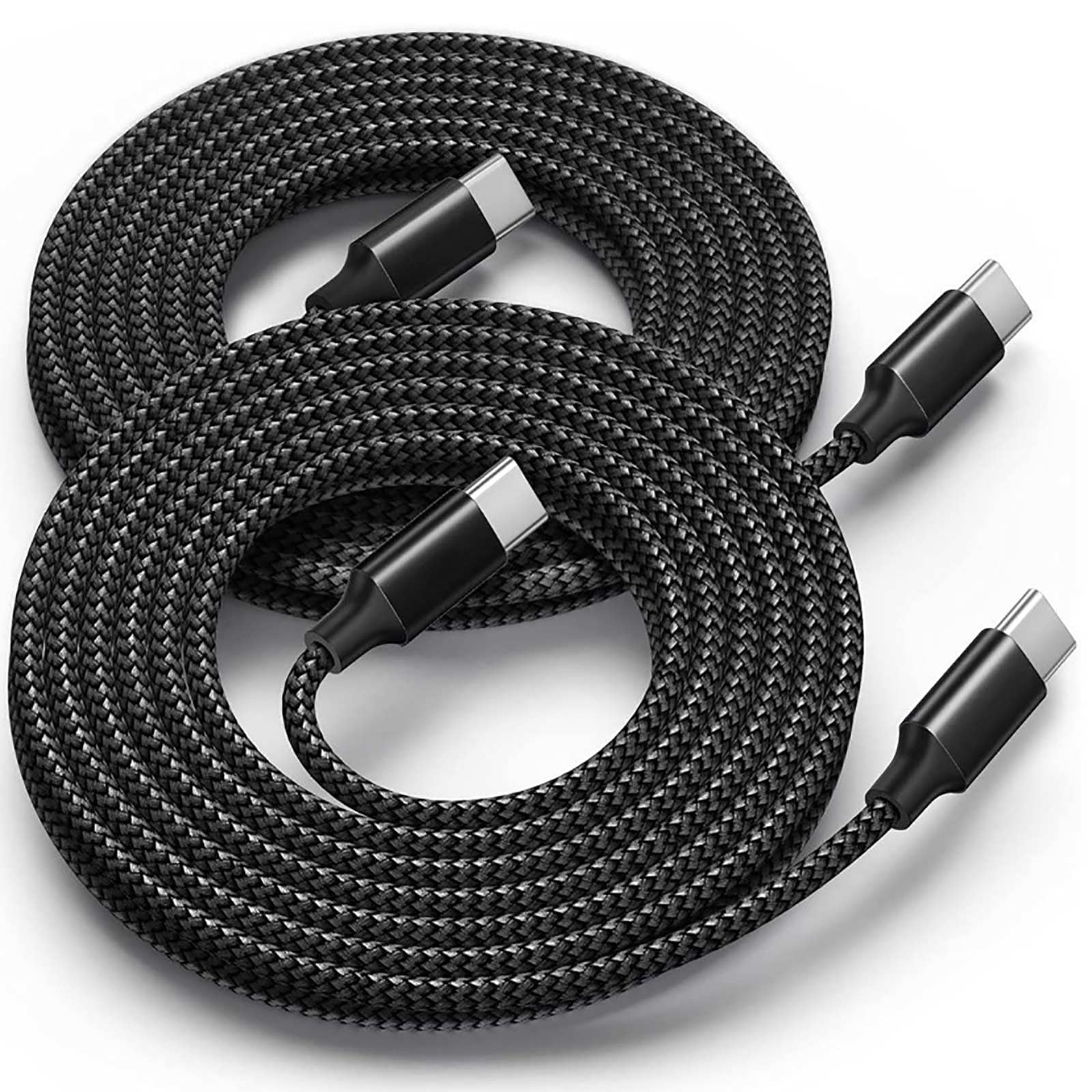 Awnuwuy 60W Usb C To Usb C Cable 10Ft 2Pack, Long Type C Fast Charging Charger Cord Compatible With Iphone 15/15 Pro/15 Plus/15 