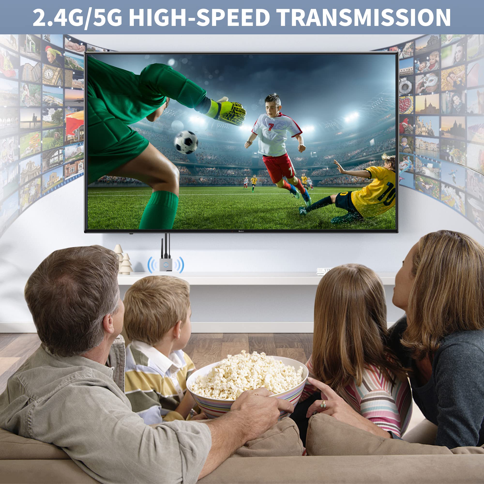 Wireless Hdmi Display Dongle Adapter 4K, Wireless Receiver, Streaming Media Video/Audio/File Hdmi Wireless Extender From Laptop,