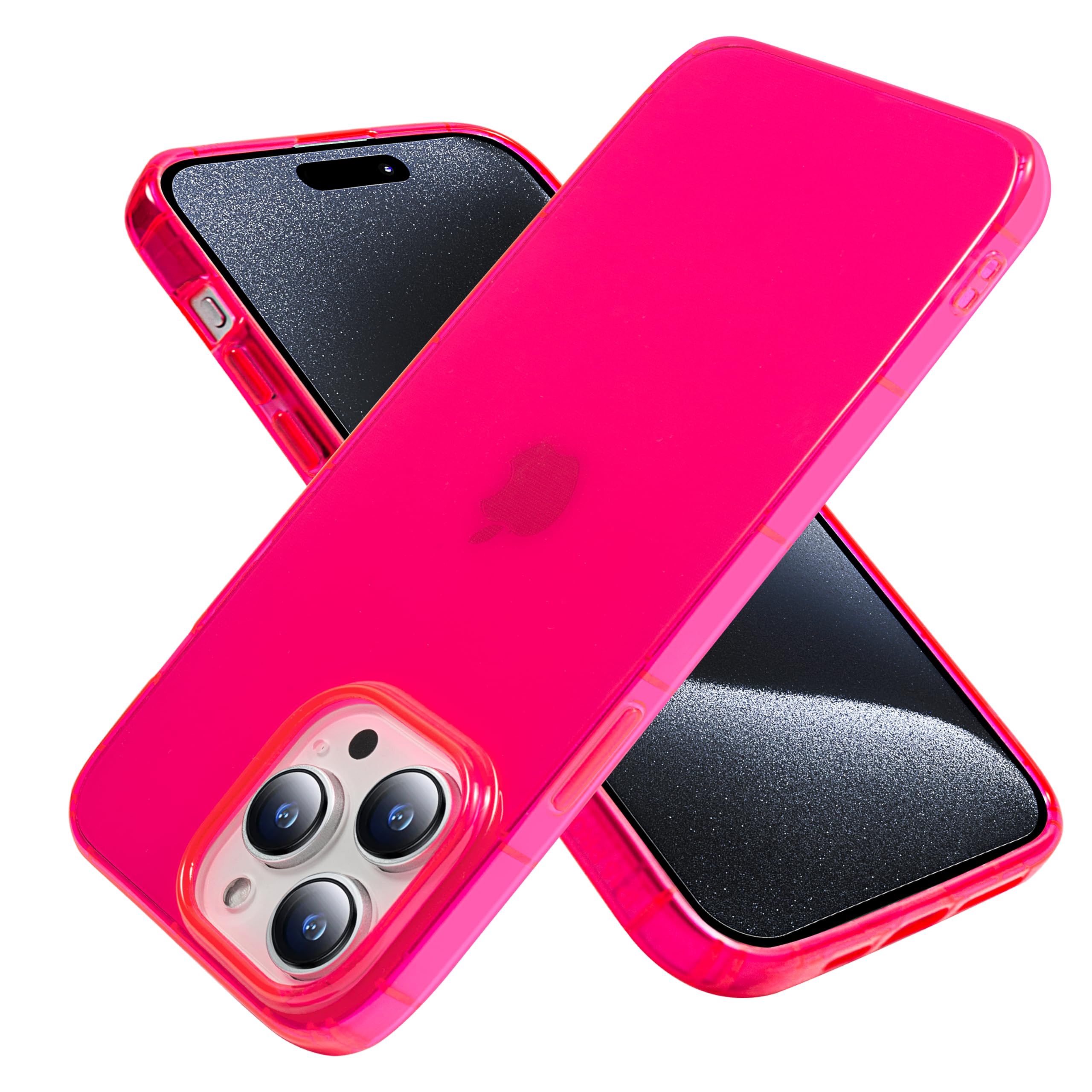 Nycprimetech Iphone 13 Pro Max Case/Neon Pink Case W/Bumper Edge For Iphone 13 Pro Max 6.7 Inch/Slim & Soft Transparent Gloss Ho