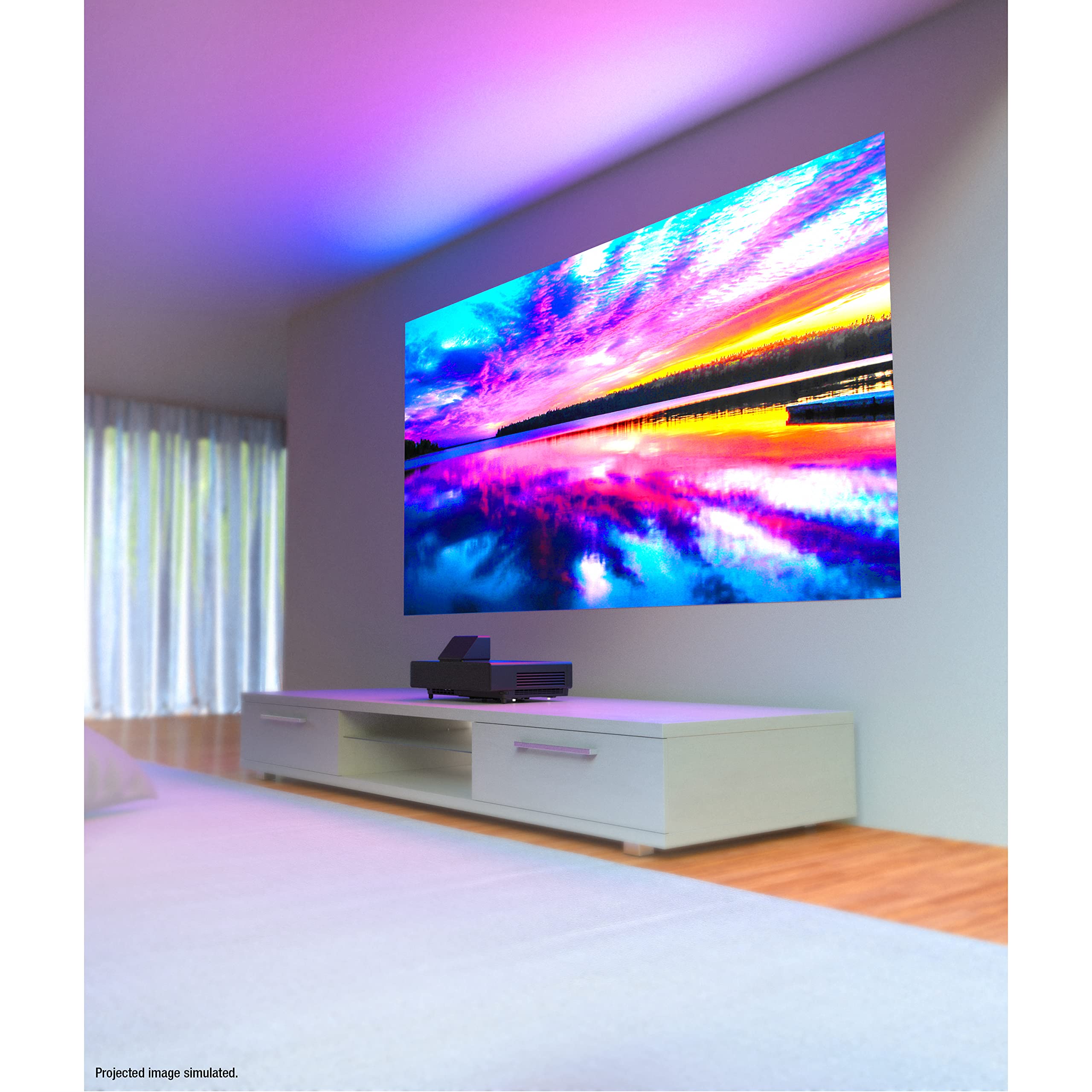 Epson Epiqvision Ultra Ls500 Laser Ultra Short Throw Projector, 4000 Lumens, 4K Pro Uhd, Hdr, Android Tv, Google Assistant, Hdmi 2.0, Built In Speakers, Sports, Gaming, Movies & Streaming � Black