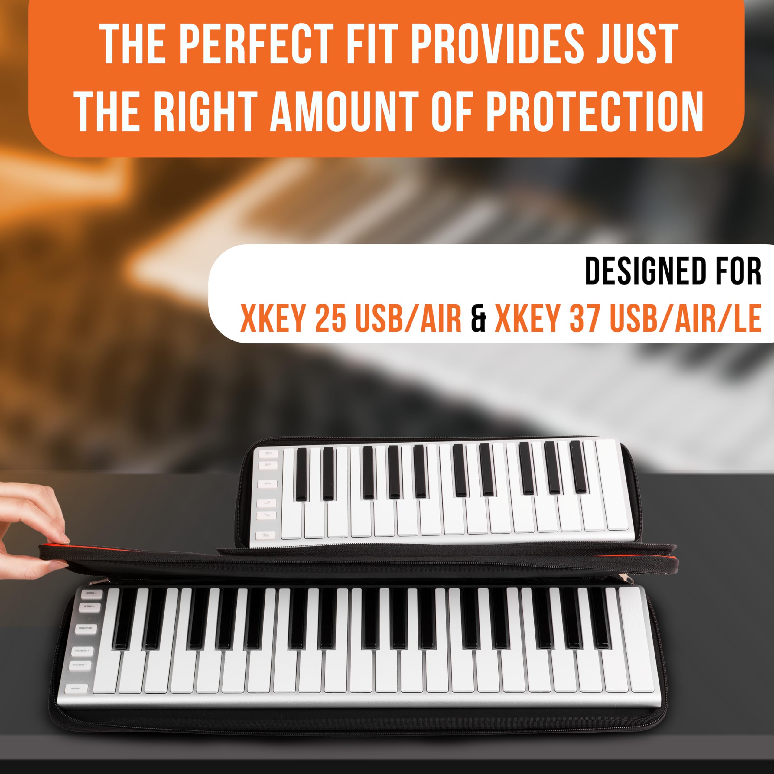 Official Solar Xkey Double Layer Protection Carrying Case For Xkey 37 Air/Usb/Le Midi Keyboard Controller With Additional Pouch