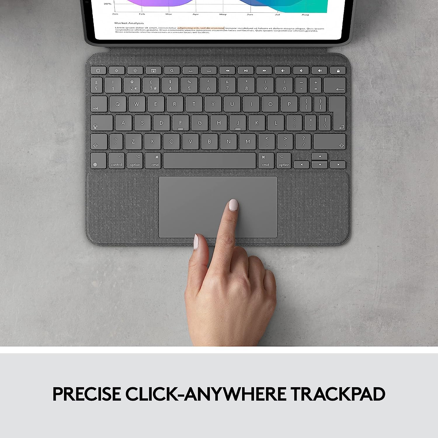 Logitech Combo Touch Ipad Pro 12.9 Inch (5Th, 6Th Gen   2021, 2022) Keyboard Case   Oxford Gray Usa Layout