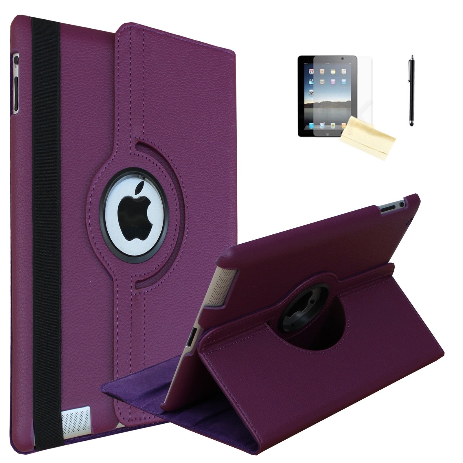 Jytrend Case For Ipad Air 2, Rotating Stand Smart Case Cover Magnetic Auto Wake Up/Sleep For A1566 A1567 Mglw2Ll/A Mh0W2Ll/A Mgl12Ll/A Mh2V2Ll/A Mh2W2Ll/A Mh2U2Ll/A (Purple)